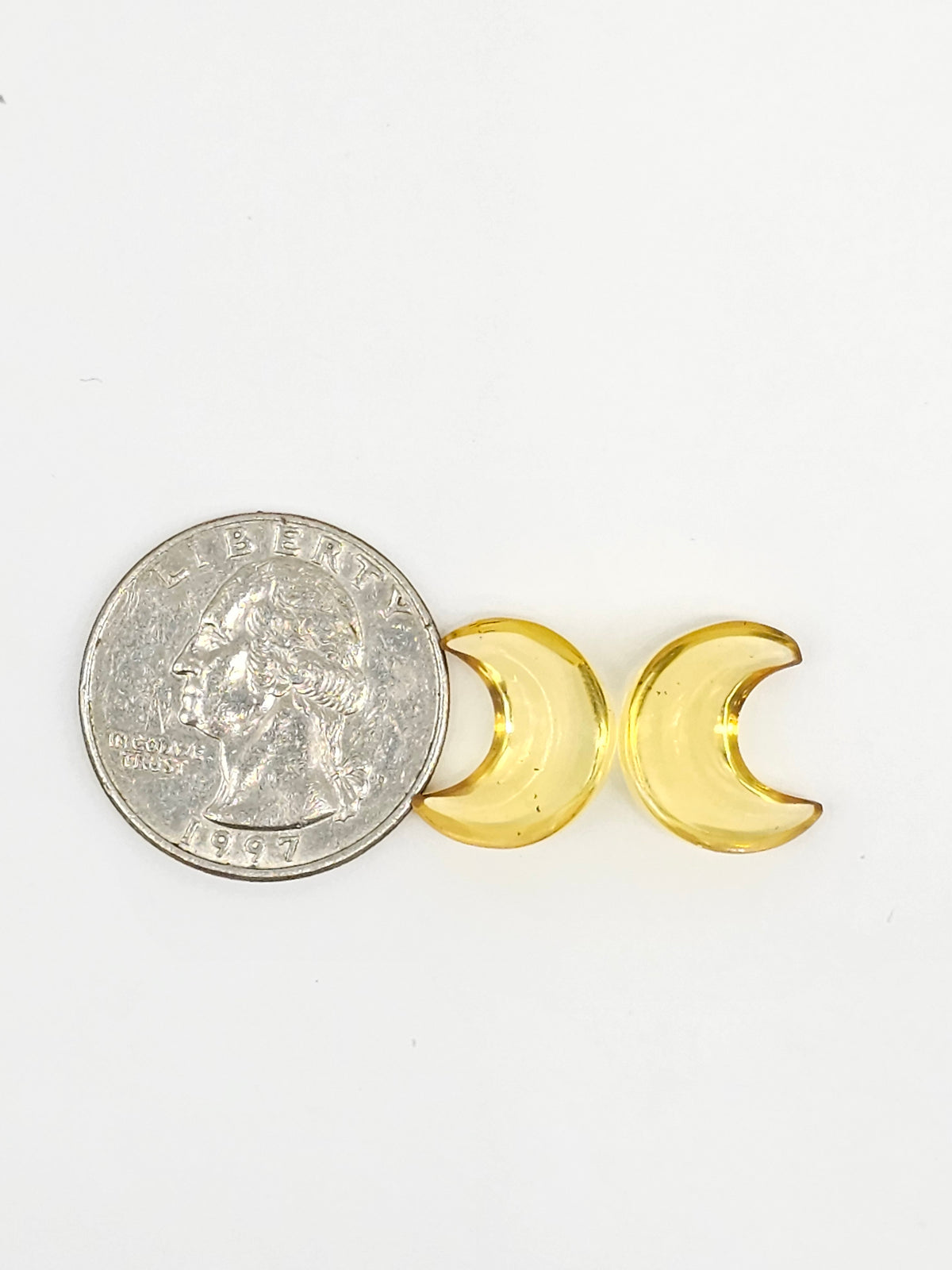 Amber Moon Cabochon Pair