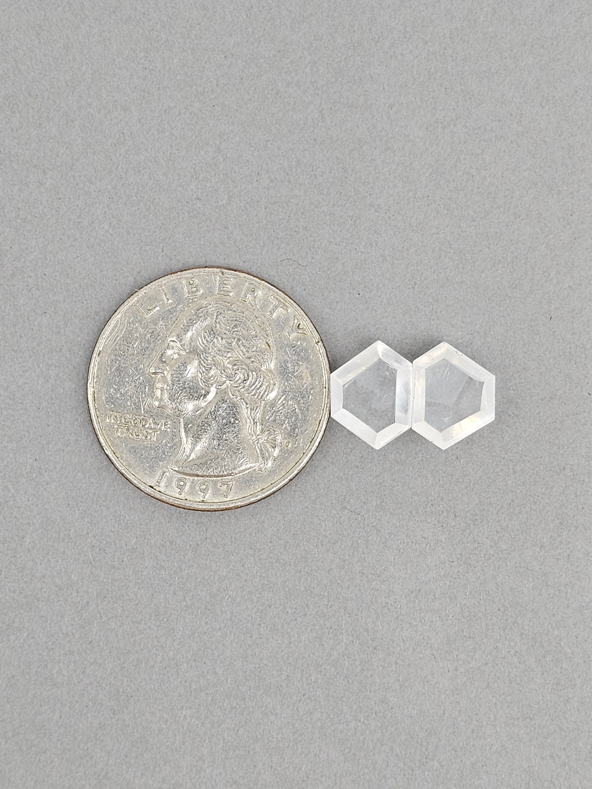 Quartz Geometric cabochon pair