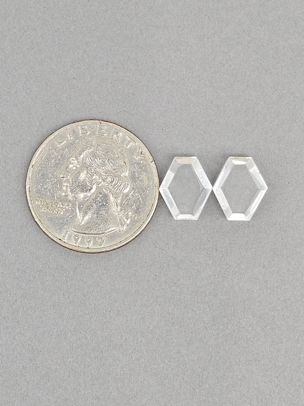 Quartz Geometric cabochon pair