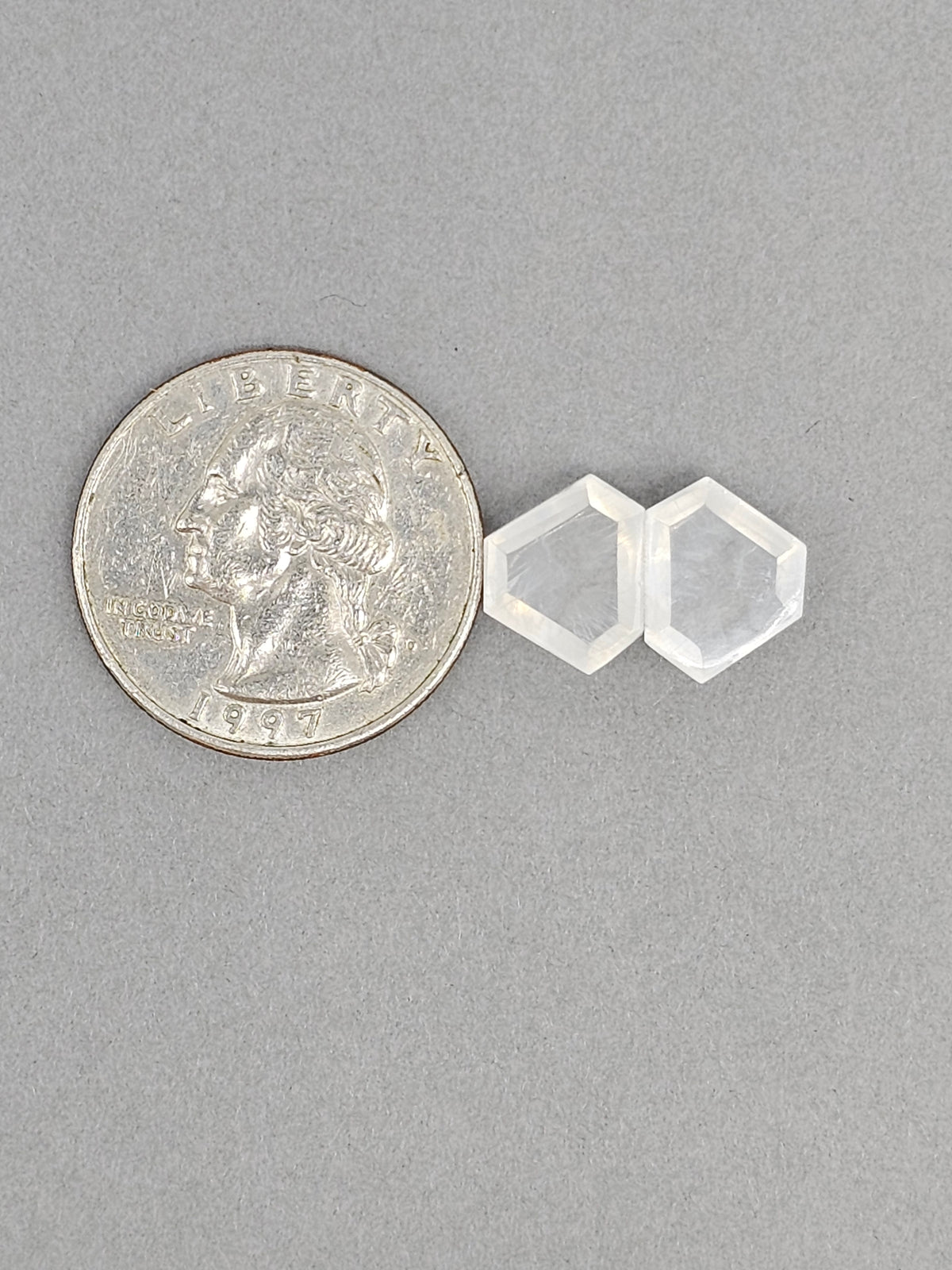 Quartz Geometric cabochon pair