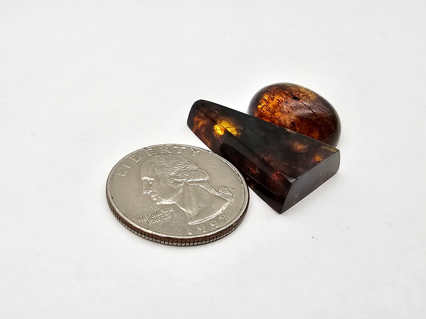 Amber authentic cabochon set large