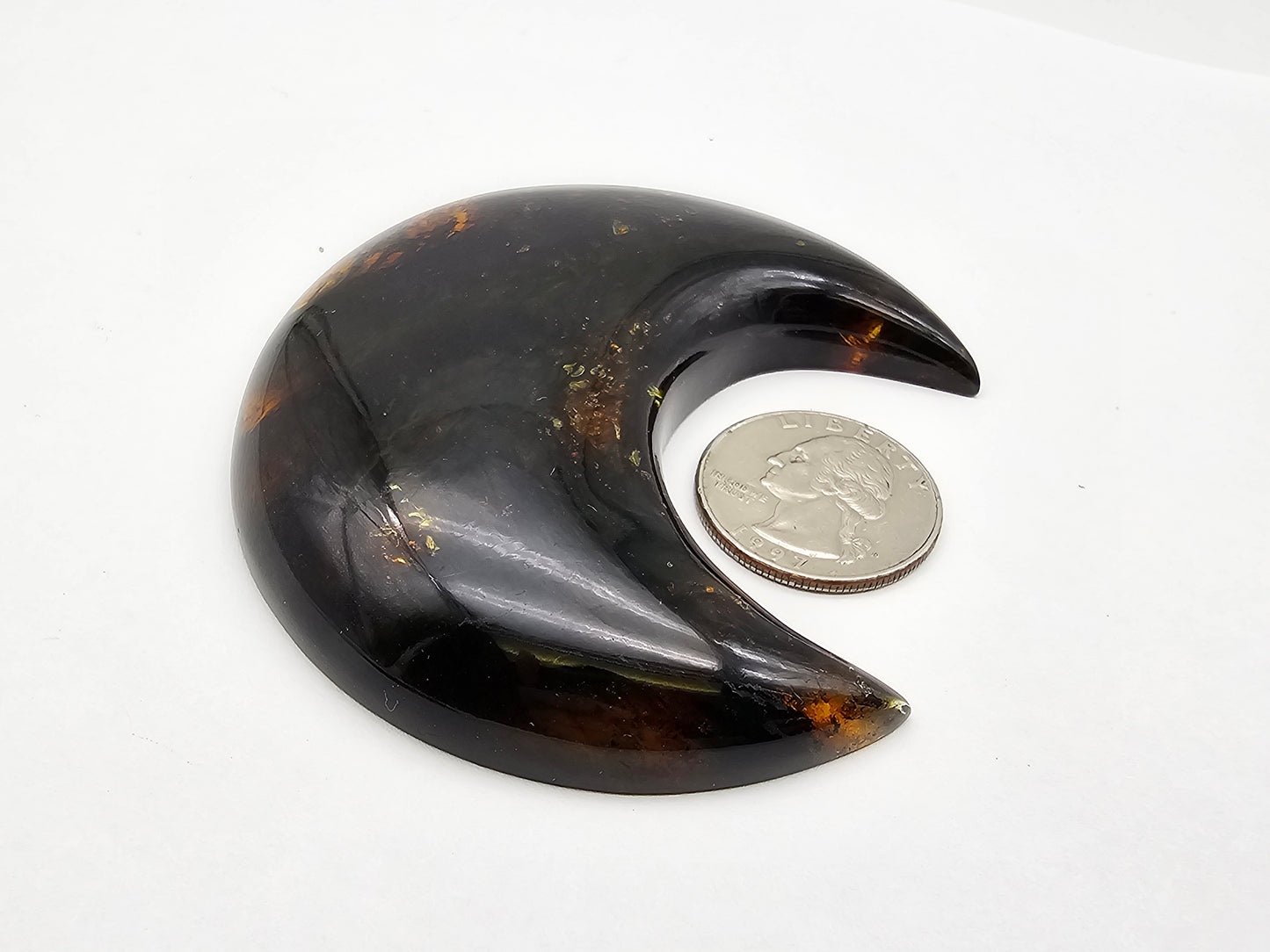 Amber authentic moon cabochon large