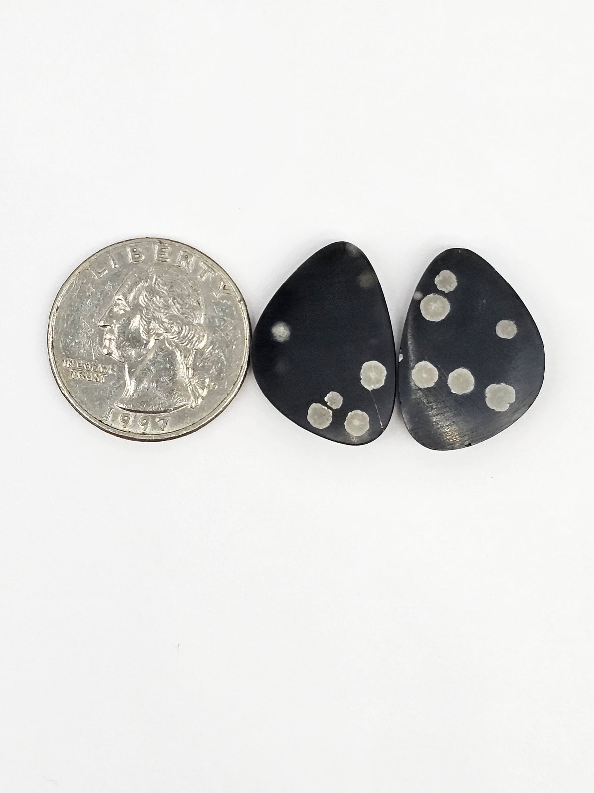 Snowflake Obsidian Cabochon Pair | Natural Mexican Obsidian for Silversmiths