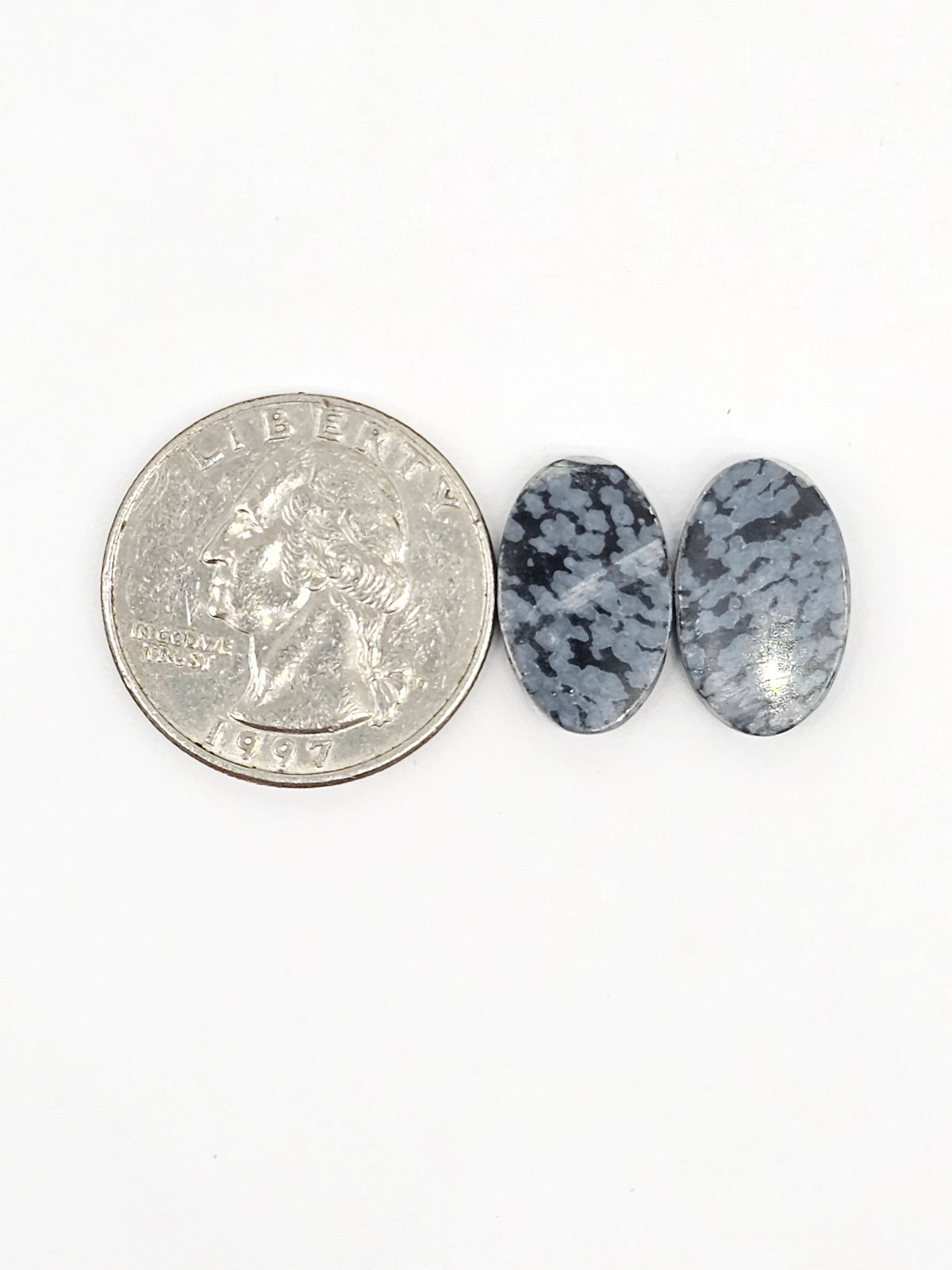 Snowflake Obsidian Cabochon Pair | Natural Mexican Obsidian for Silversmiths