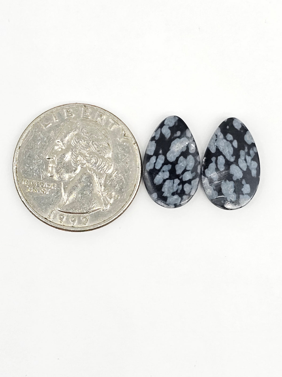 Snowflake Obsidian Cabochon Pair | Natural Mexican Obsidian for Silversmiths