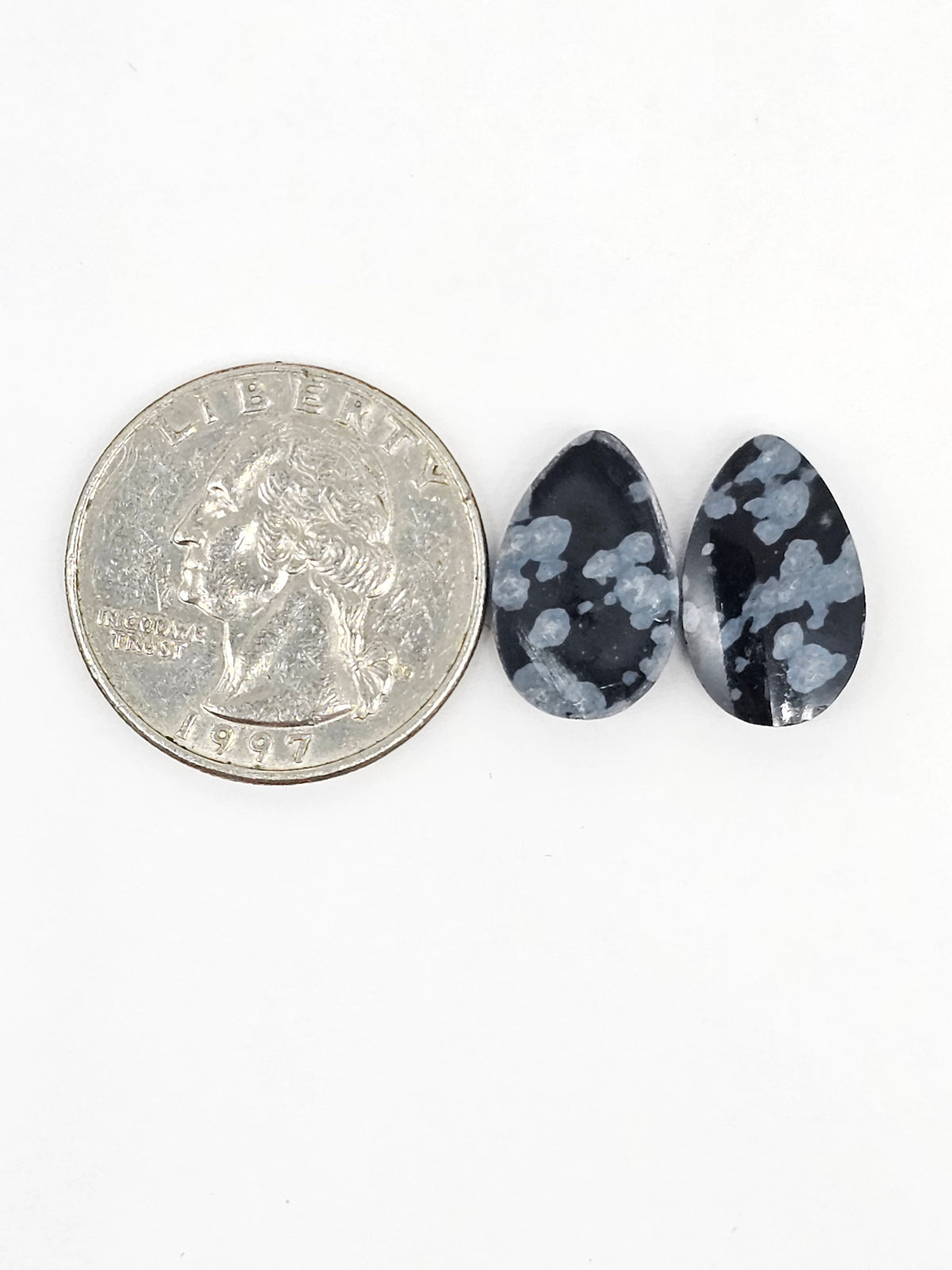 Snowflake Obsidian Cabochon Pair | Natural Mexican Obsidian for Silversmiths