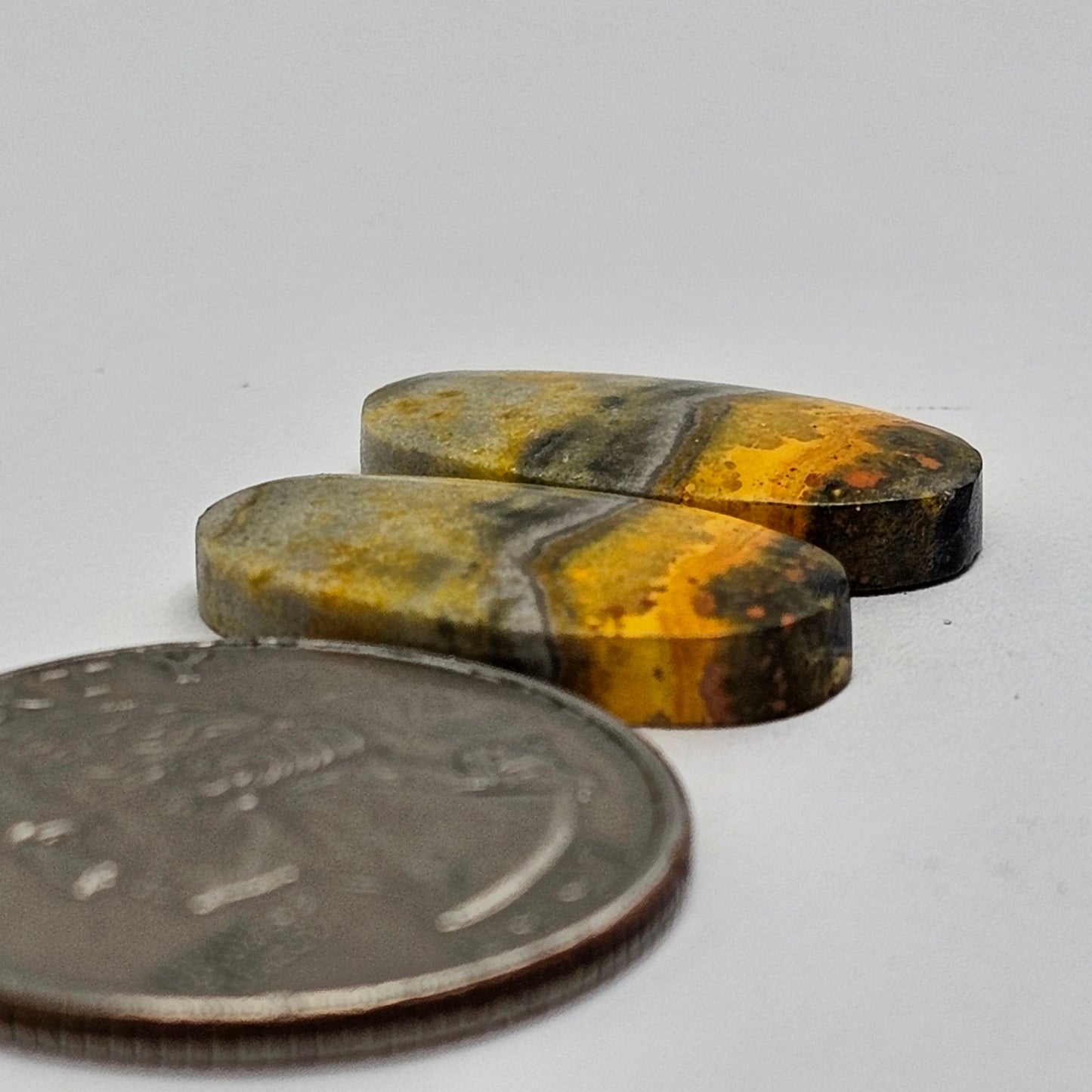 Bumblebee Jasper Cabochon Pair