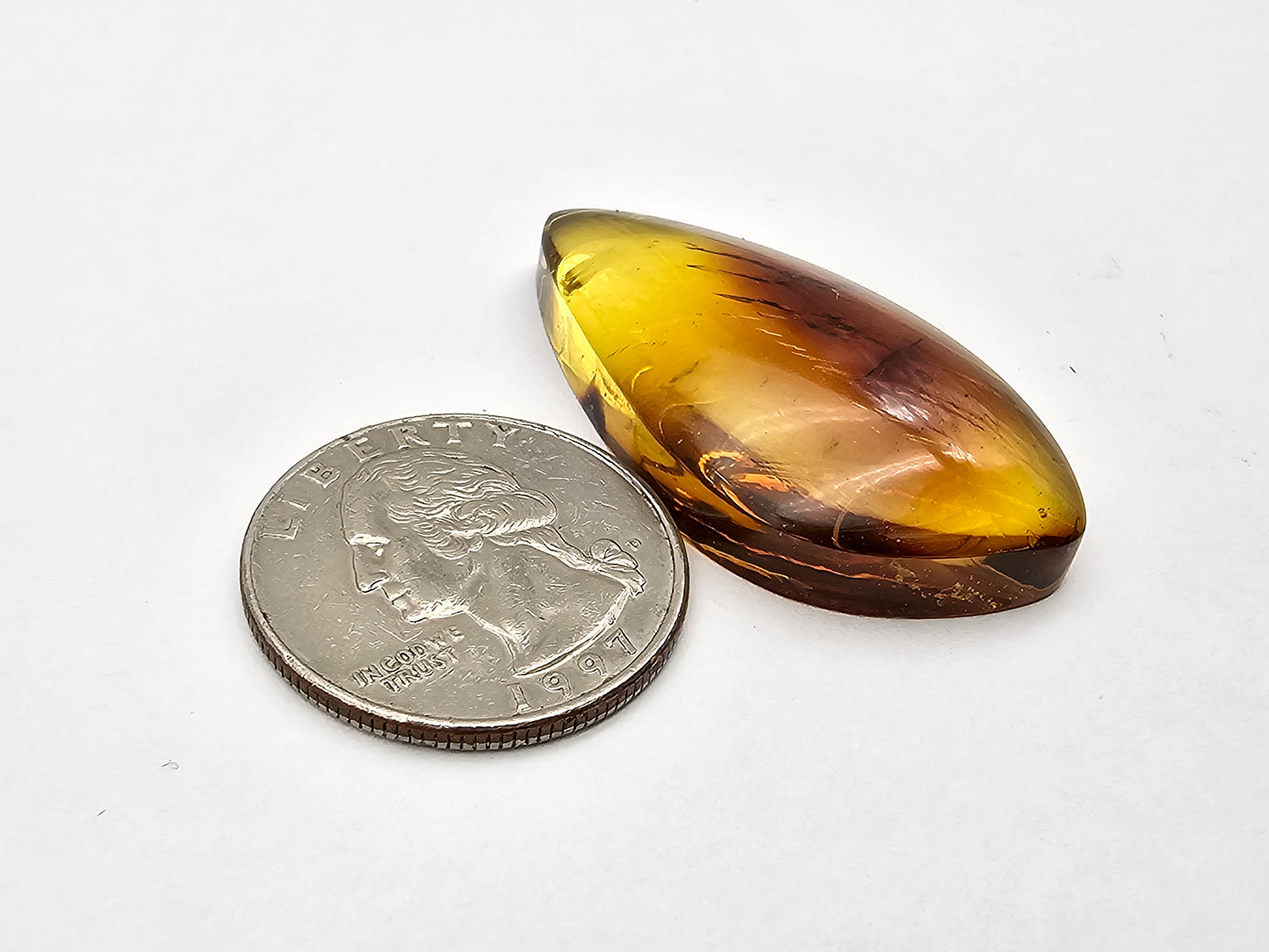 Amber authentic cabochon large