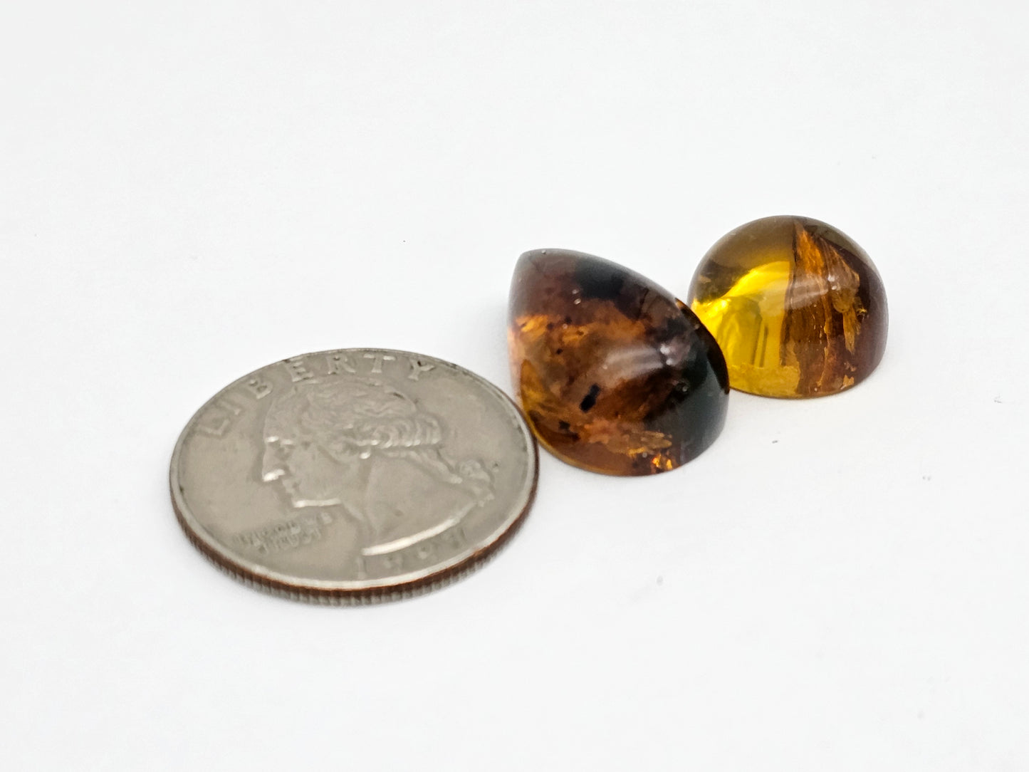 Amber authentic cabochon set large