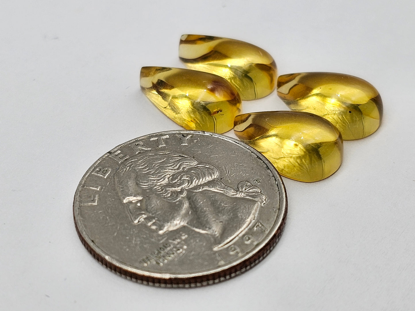 Amber authentic cabochon pair lot