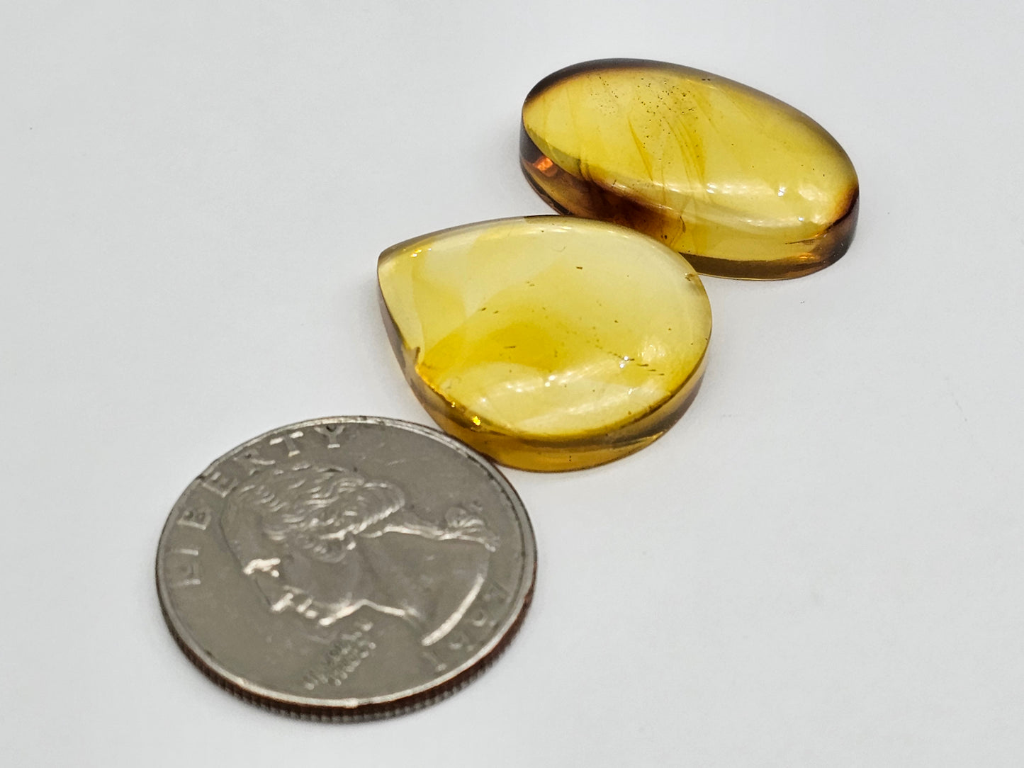 Amber authentic cabochon set large