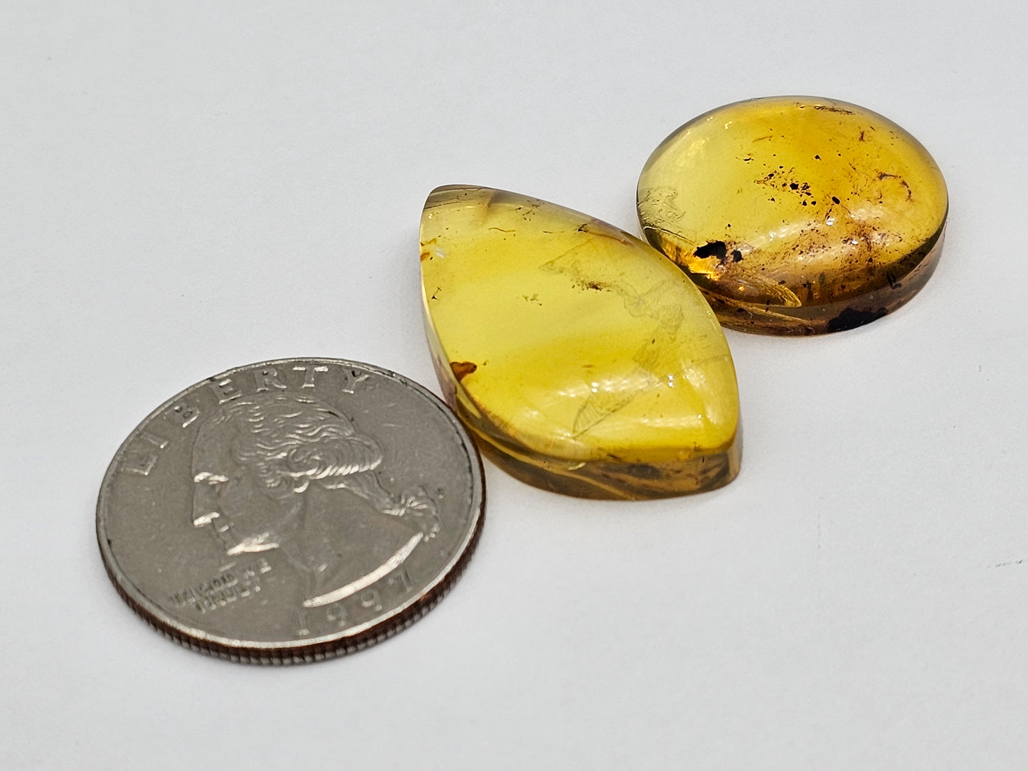Amber authentic cabochon set large