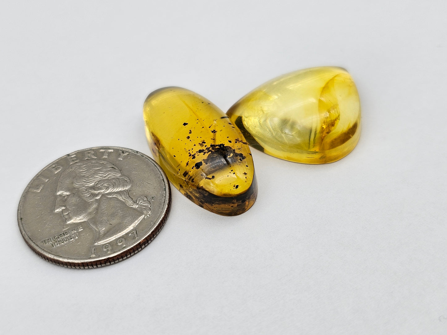 Amber authentic cabochon set large