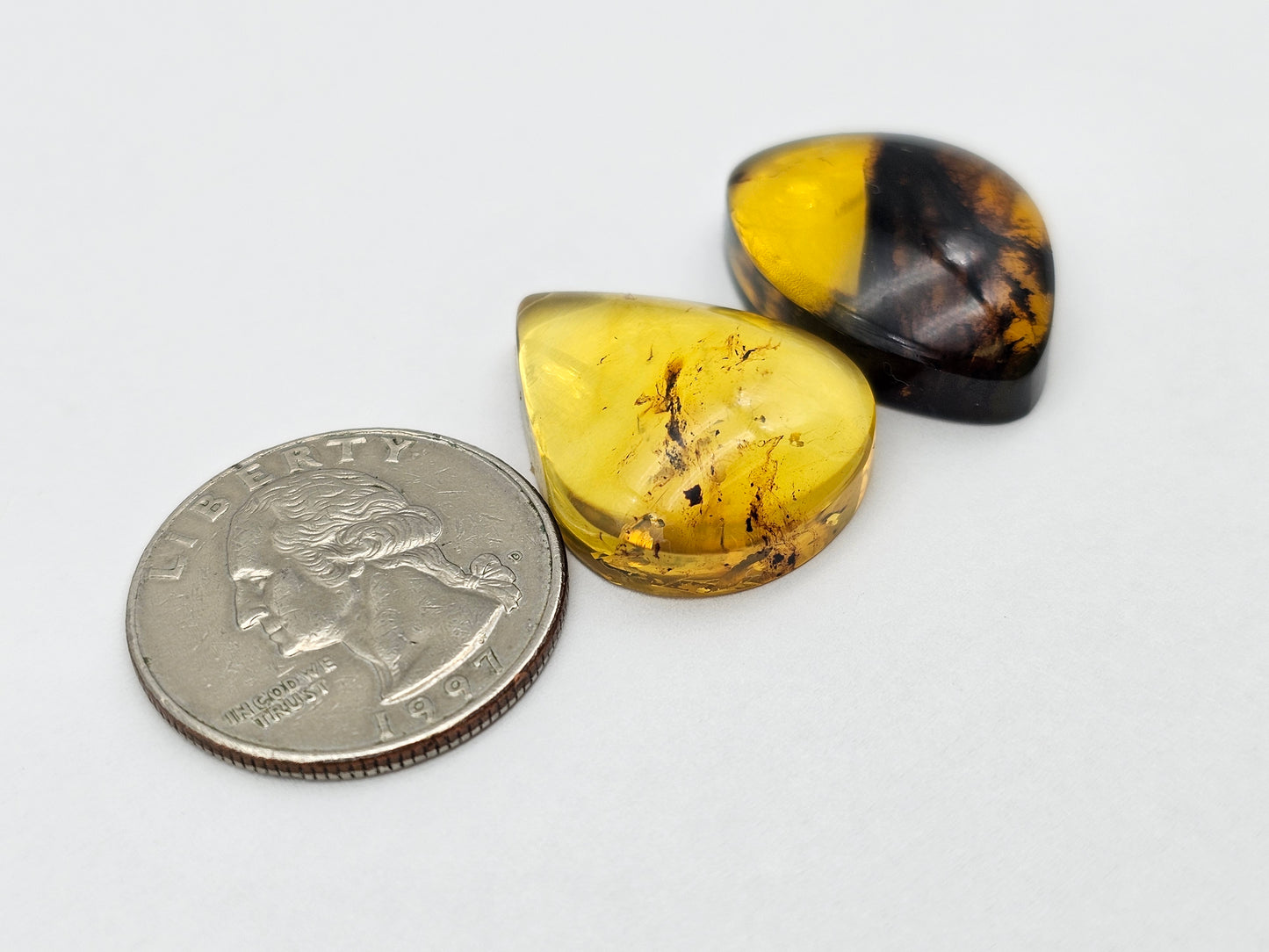 Amber authentic cabochon set large