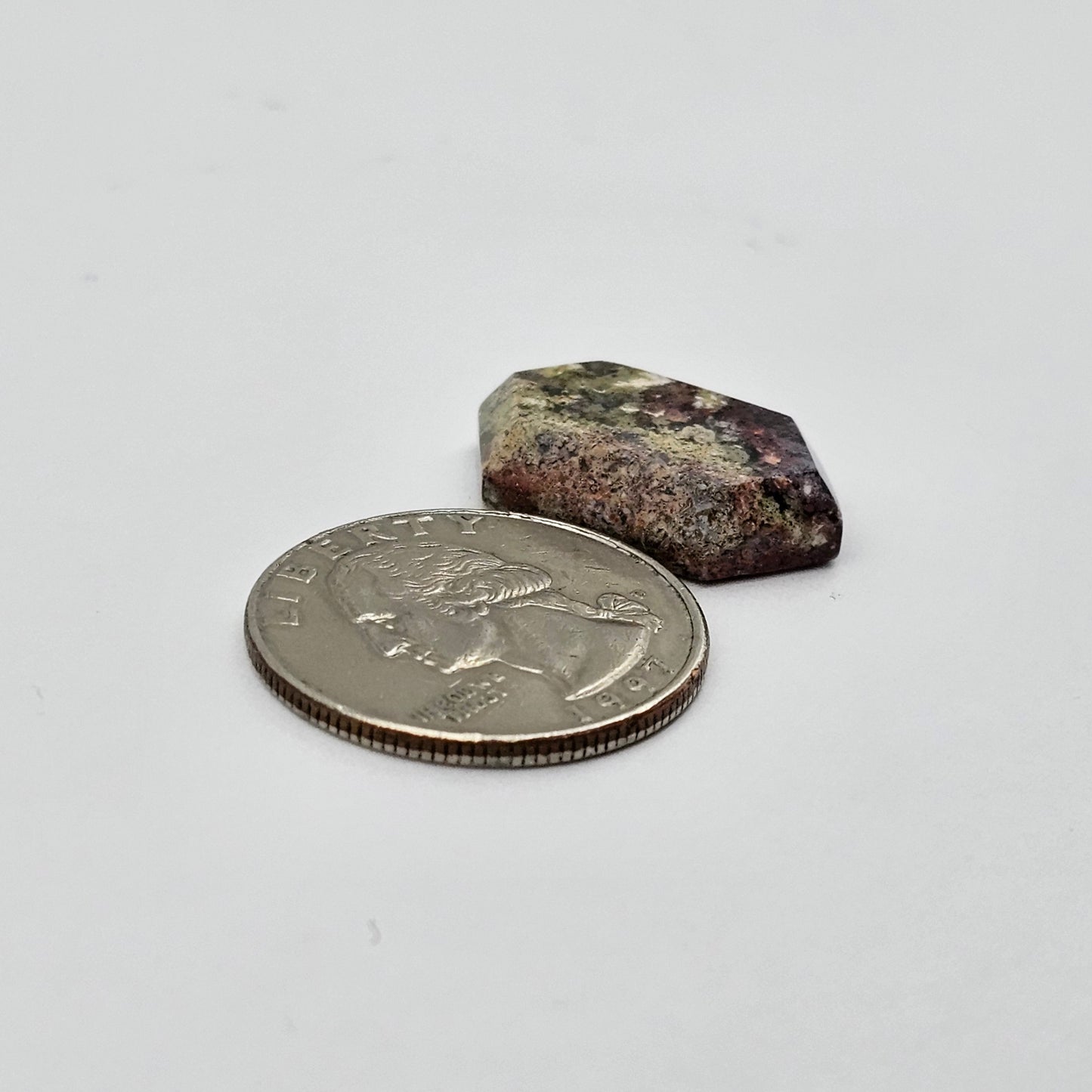 Moss agate cabochon