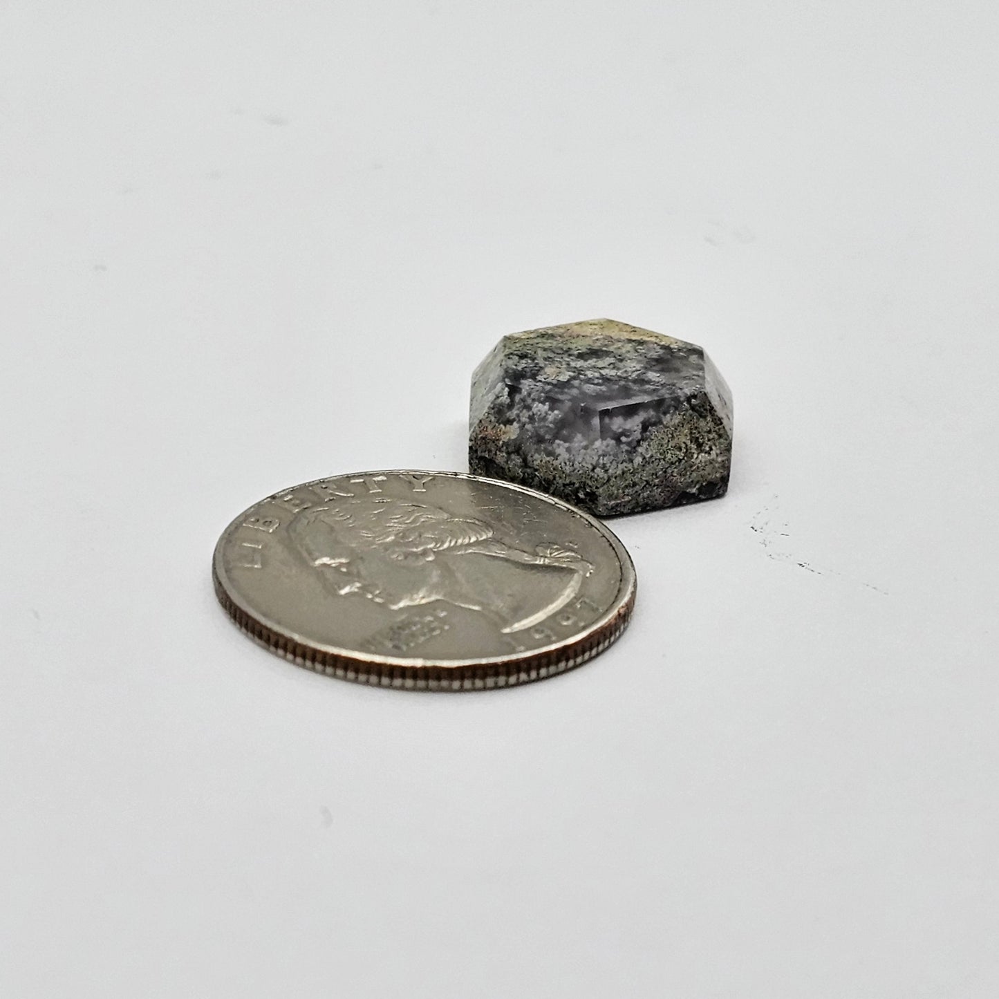 Moss agate cabochon