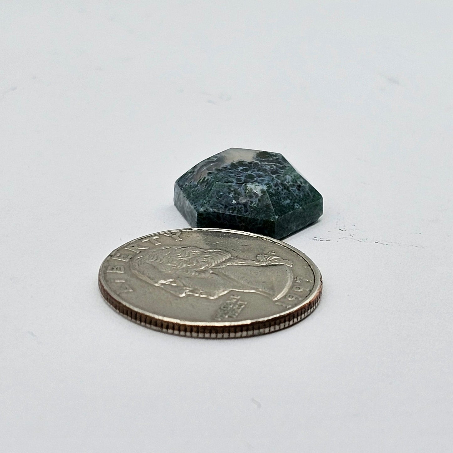 Moss agate cabochon