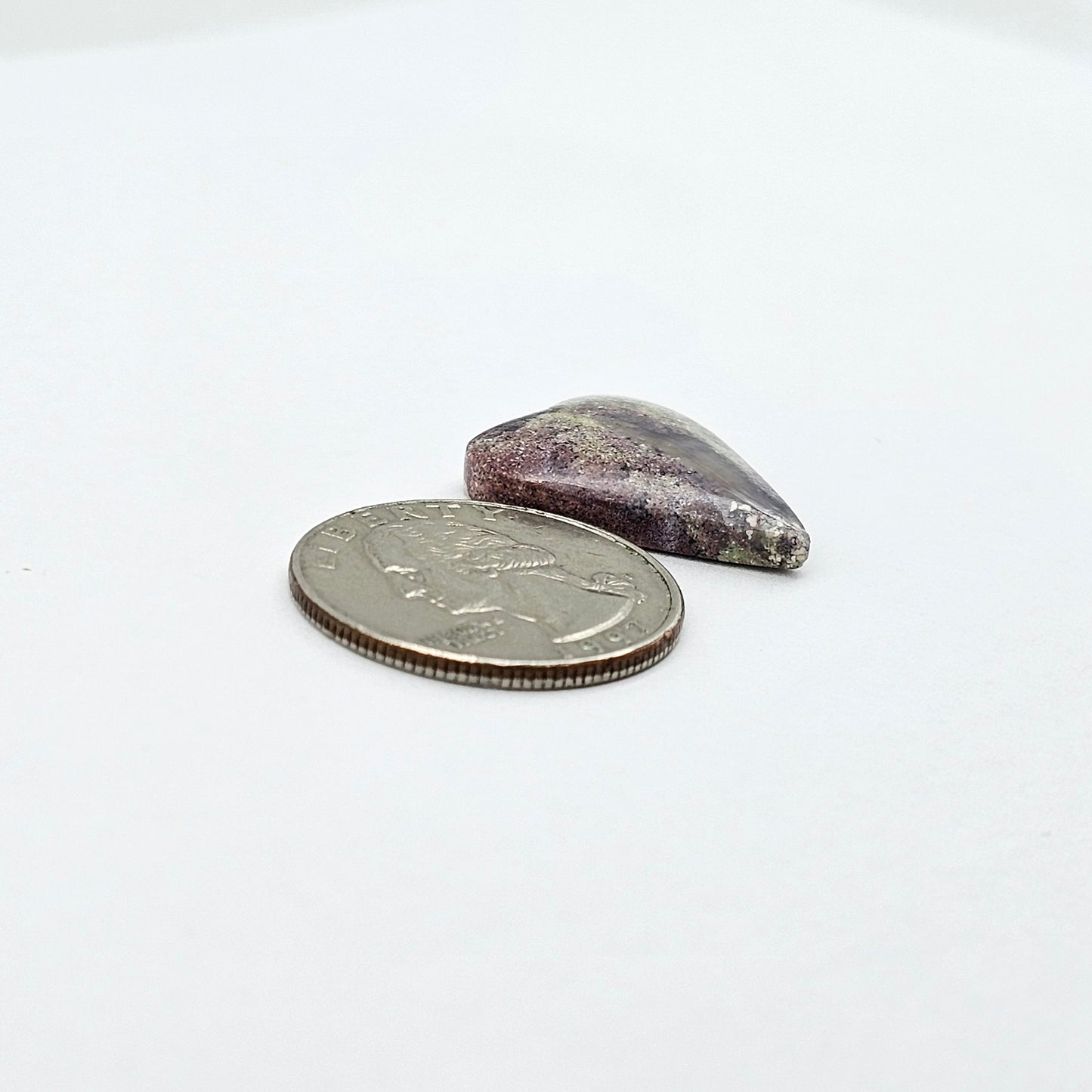 Moss agate heart cabochon