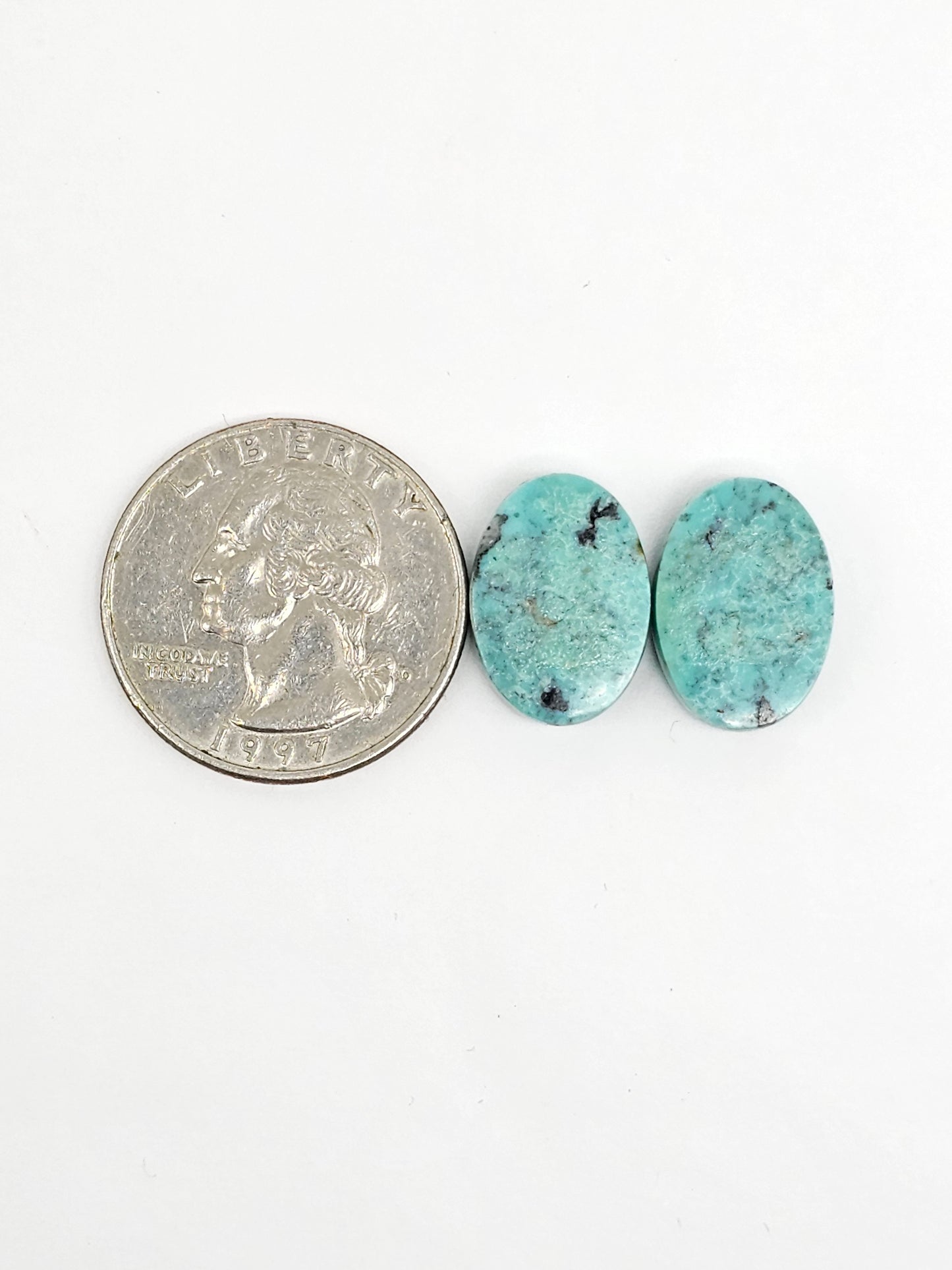 Mexican Turquoise Pair | Artisan Cut Gemstone