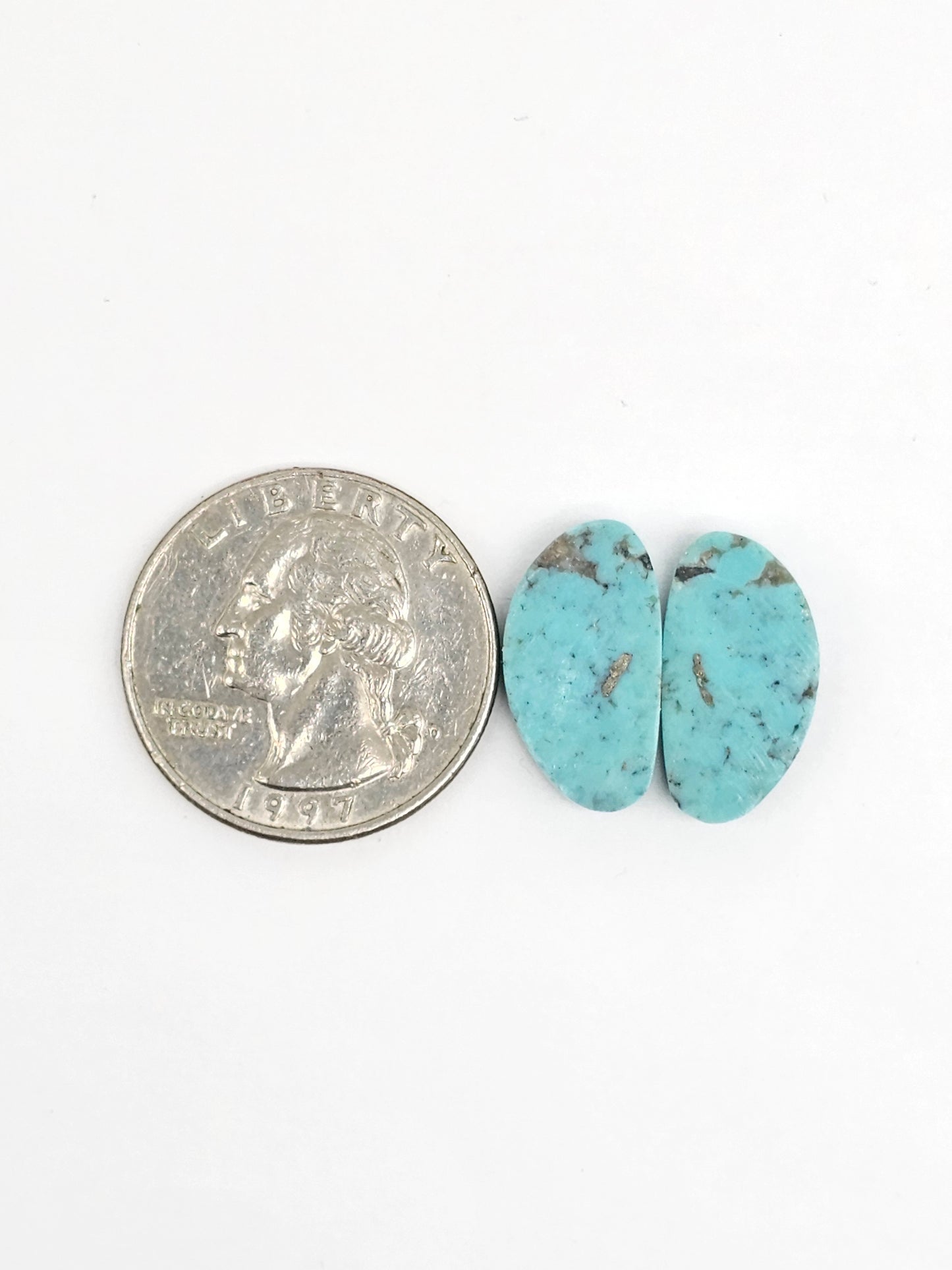 Mexican Turquoise Cabochon with Pyrite | Artisan Cut Gemstone