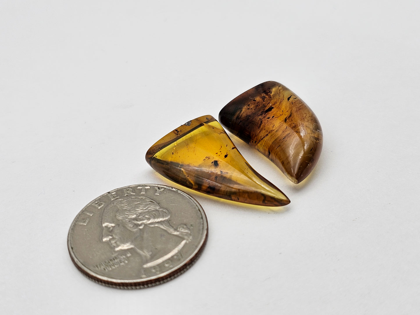 Amber authentic cabochon set large