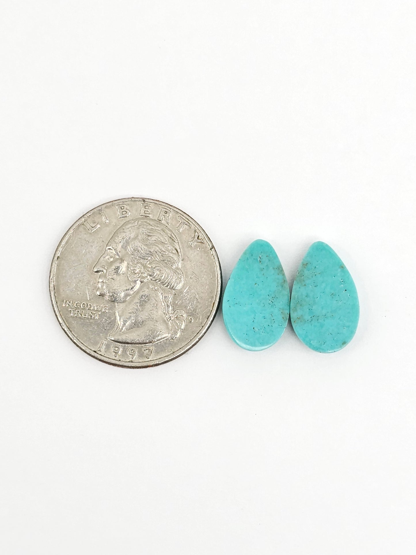 Mexican Turquoise Pair | Artisan Cut Gemstone