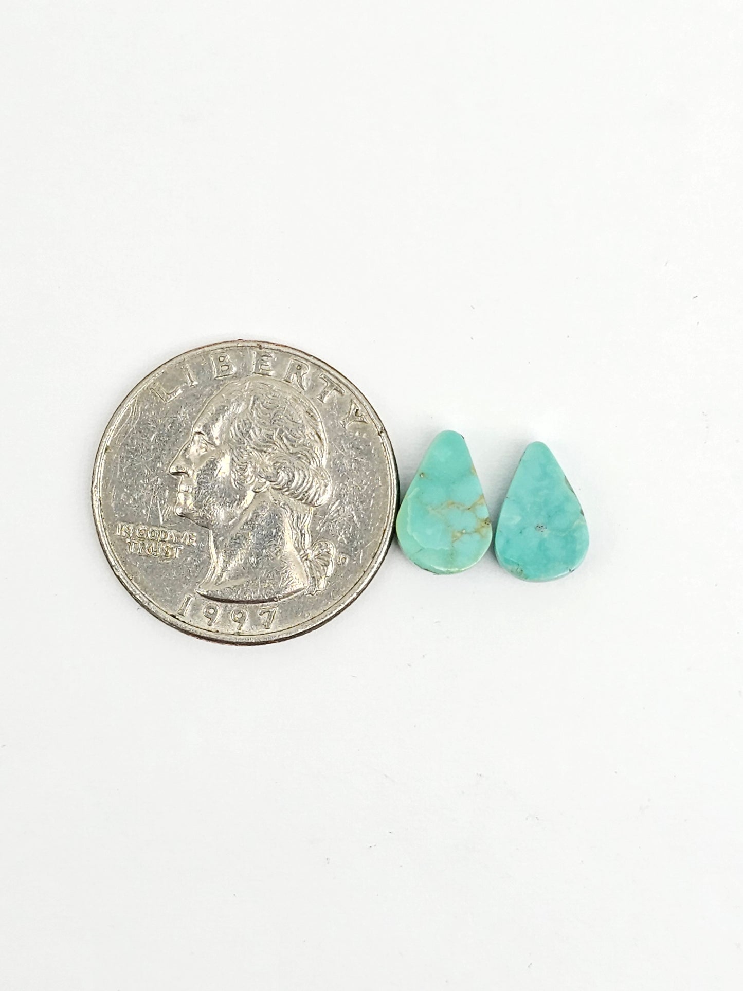 Mexican Turquoise Pair | Artisan Cut Gemstone