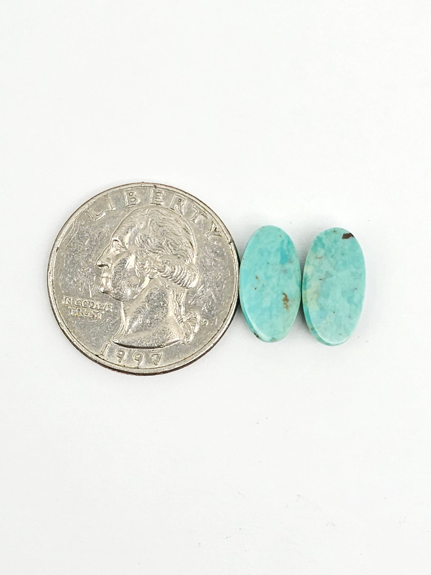 Mexican Turquoise Pair | Artisan Cut Gemstone
