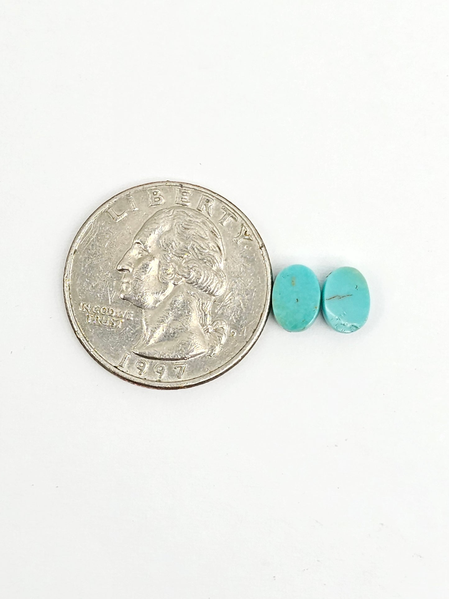 Mexican Turquoise Pair | Artisan Cut Gemstone