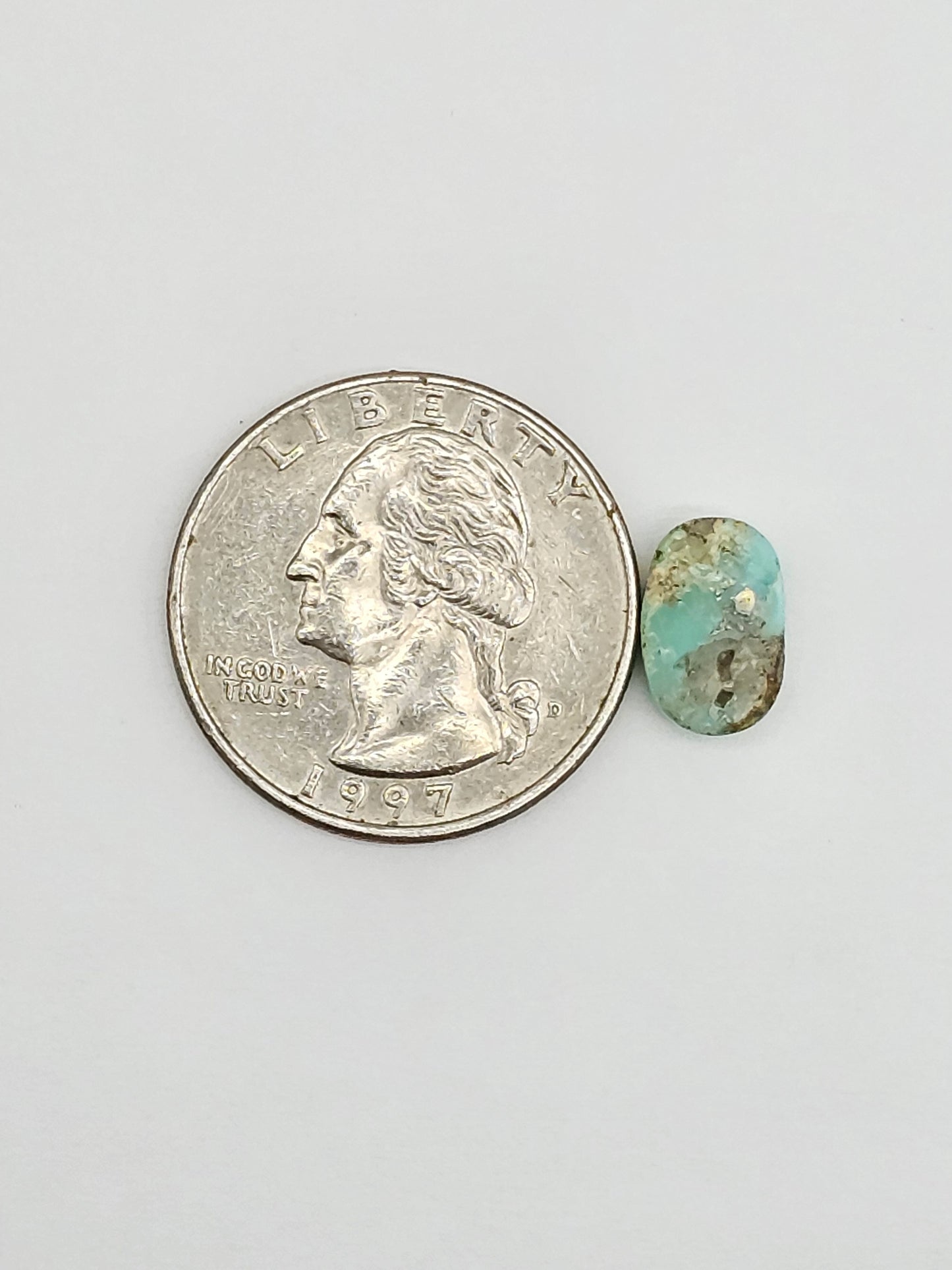 Mexican Turquoise Cabochon with Pyrite | Artisan Cut Gemstone