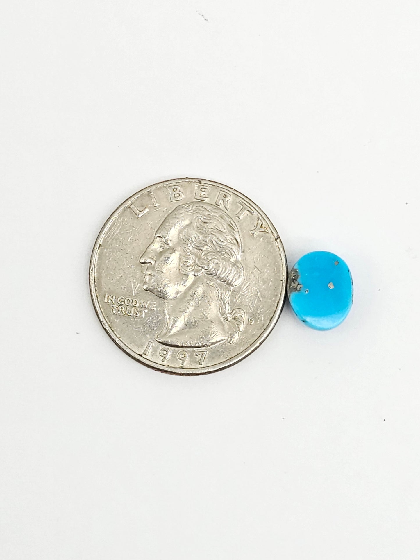 Mexican Turquoise Cabochon with Pyrite | Artisan Cut Gemstone
