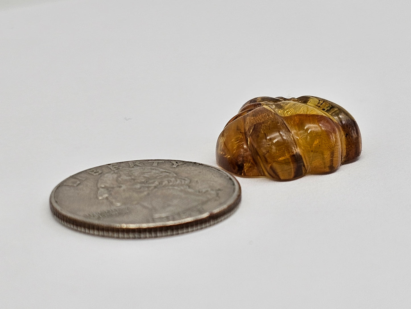 Amber pumpkin cabochon