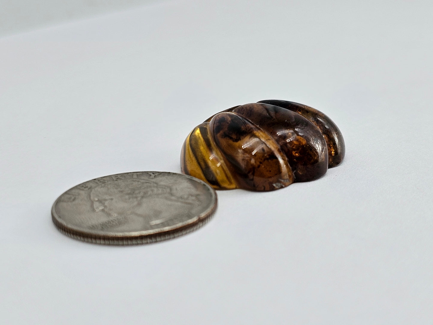 Amber pumpkin cabochon