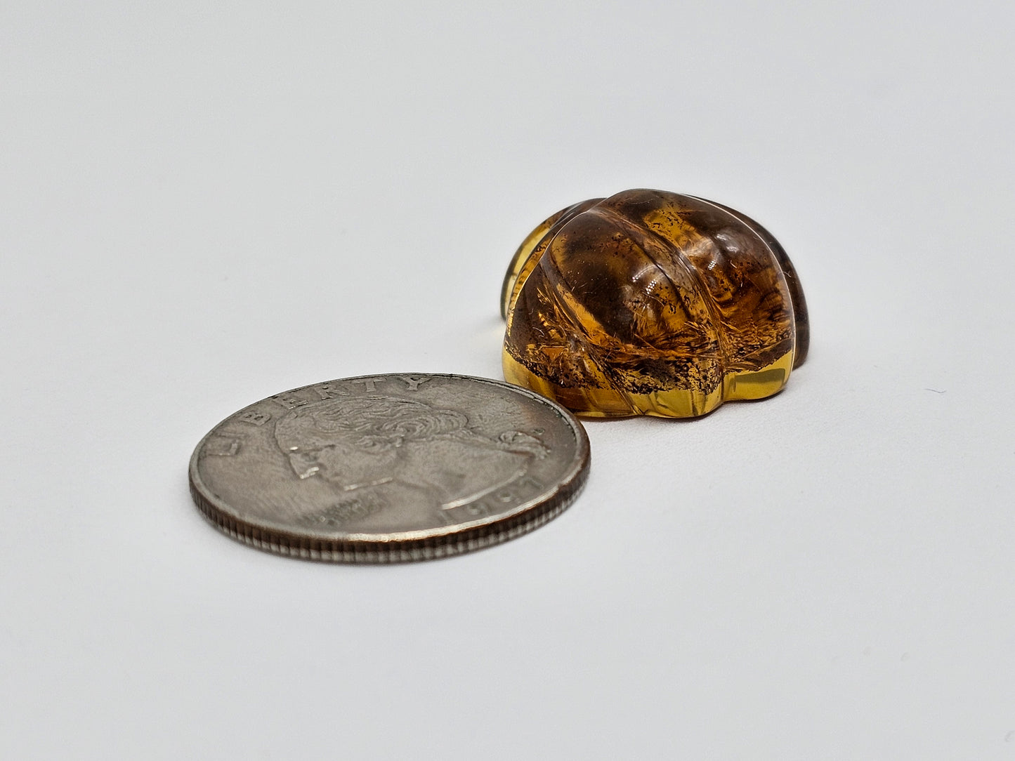 Amber pumpkin cabochon