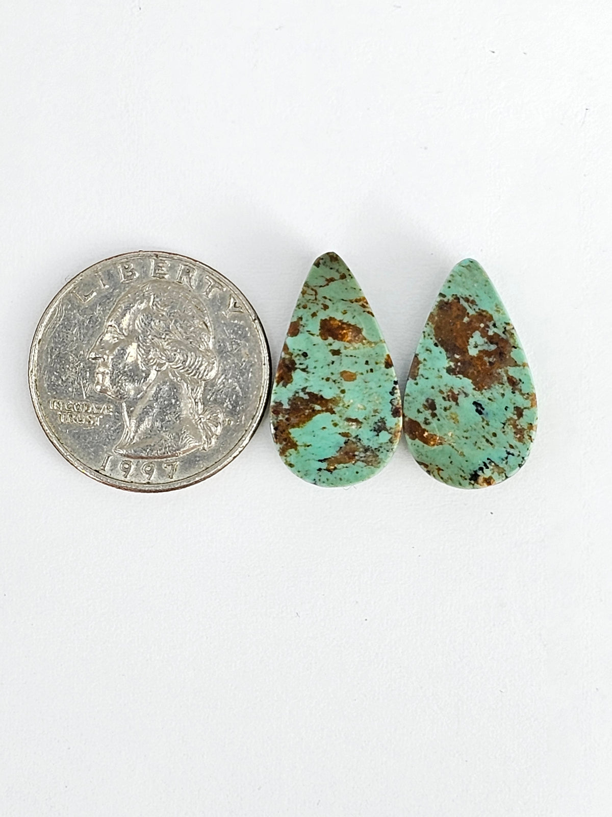 Mexican Turquoise Cabochon Pair | Artisan Cut Gemstone