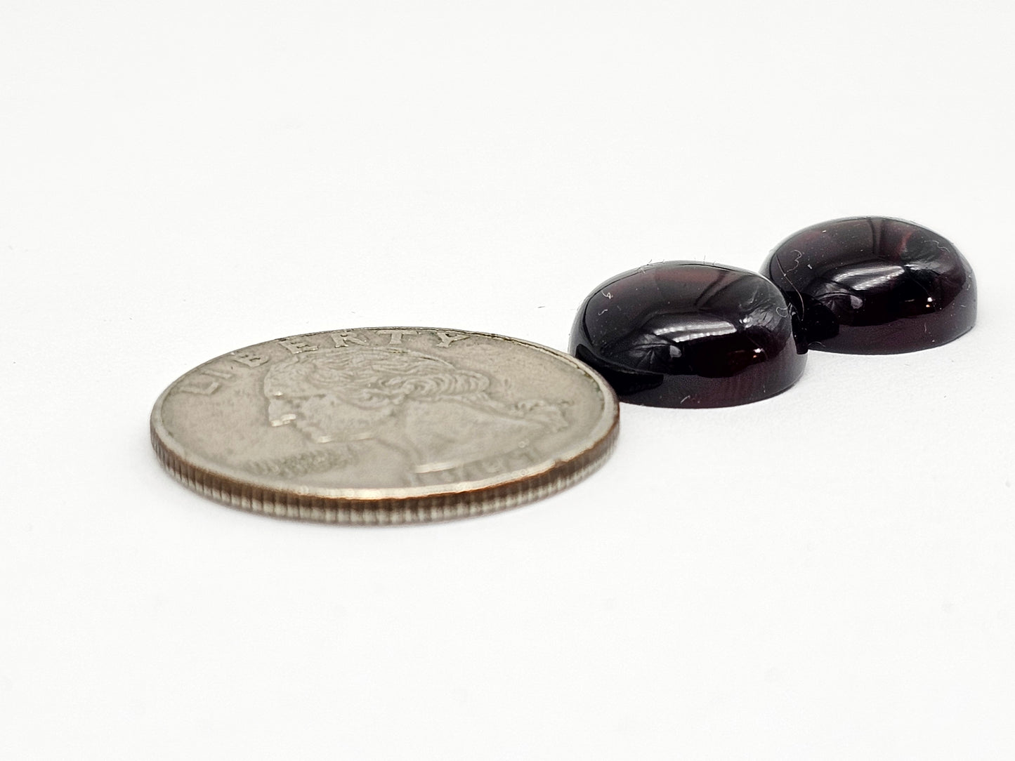 Red Amber Authentic Cabochon Pair