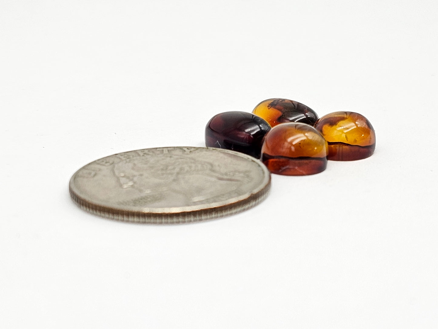 Red Amber Authentic Cabochon Pairs