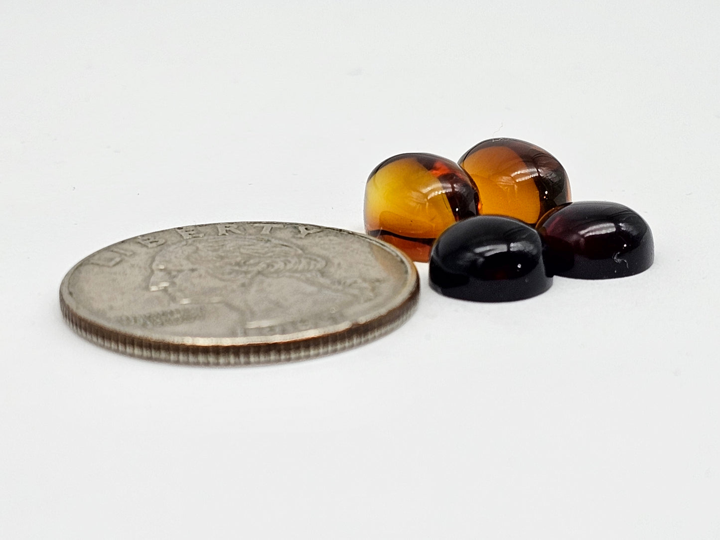Red Amber Authentic Cabochon Pairs