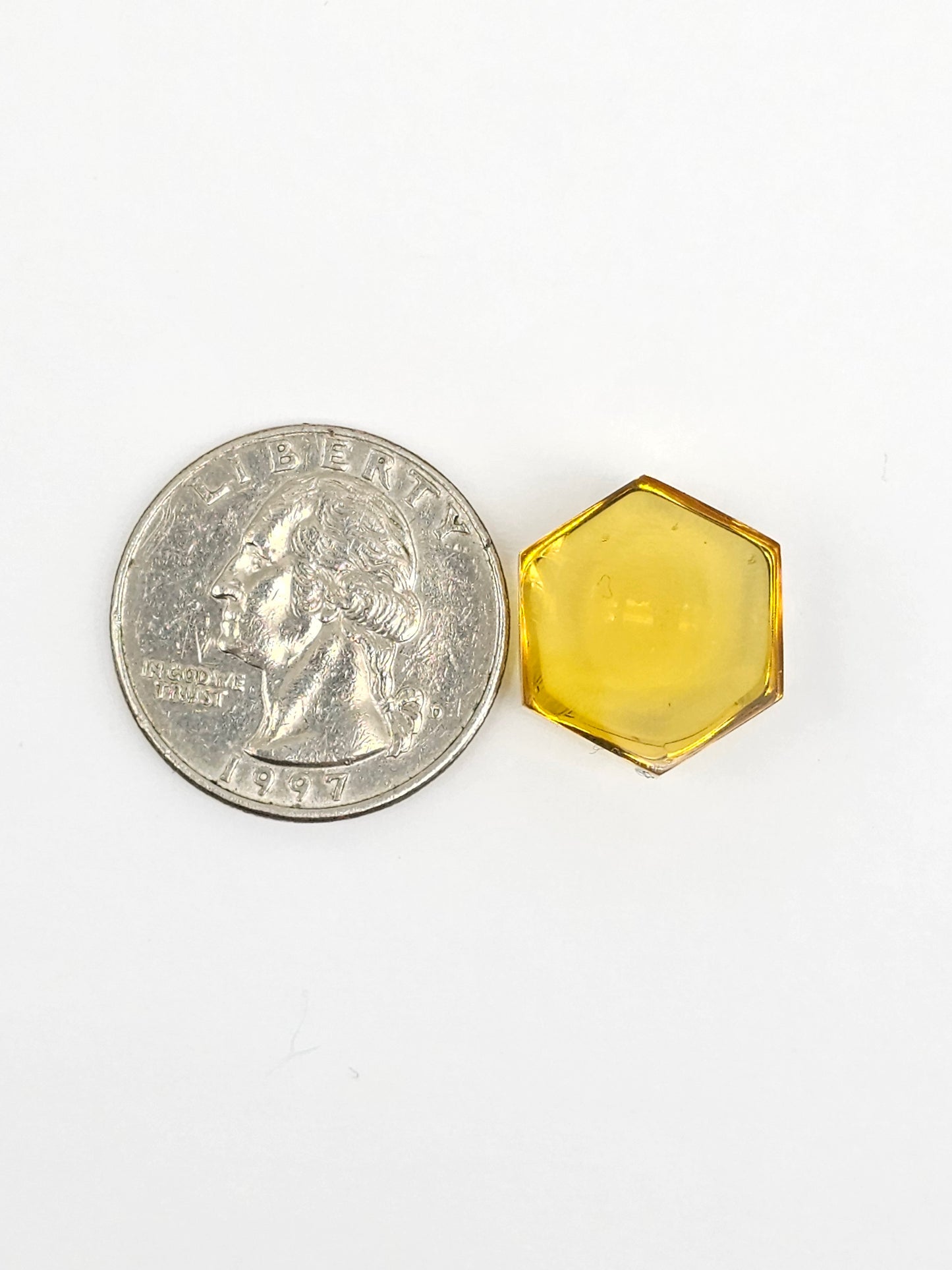 Amber Hexagon Cabochon