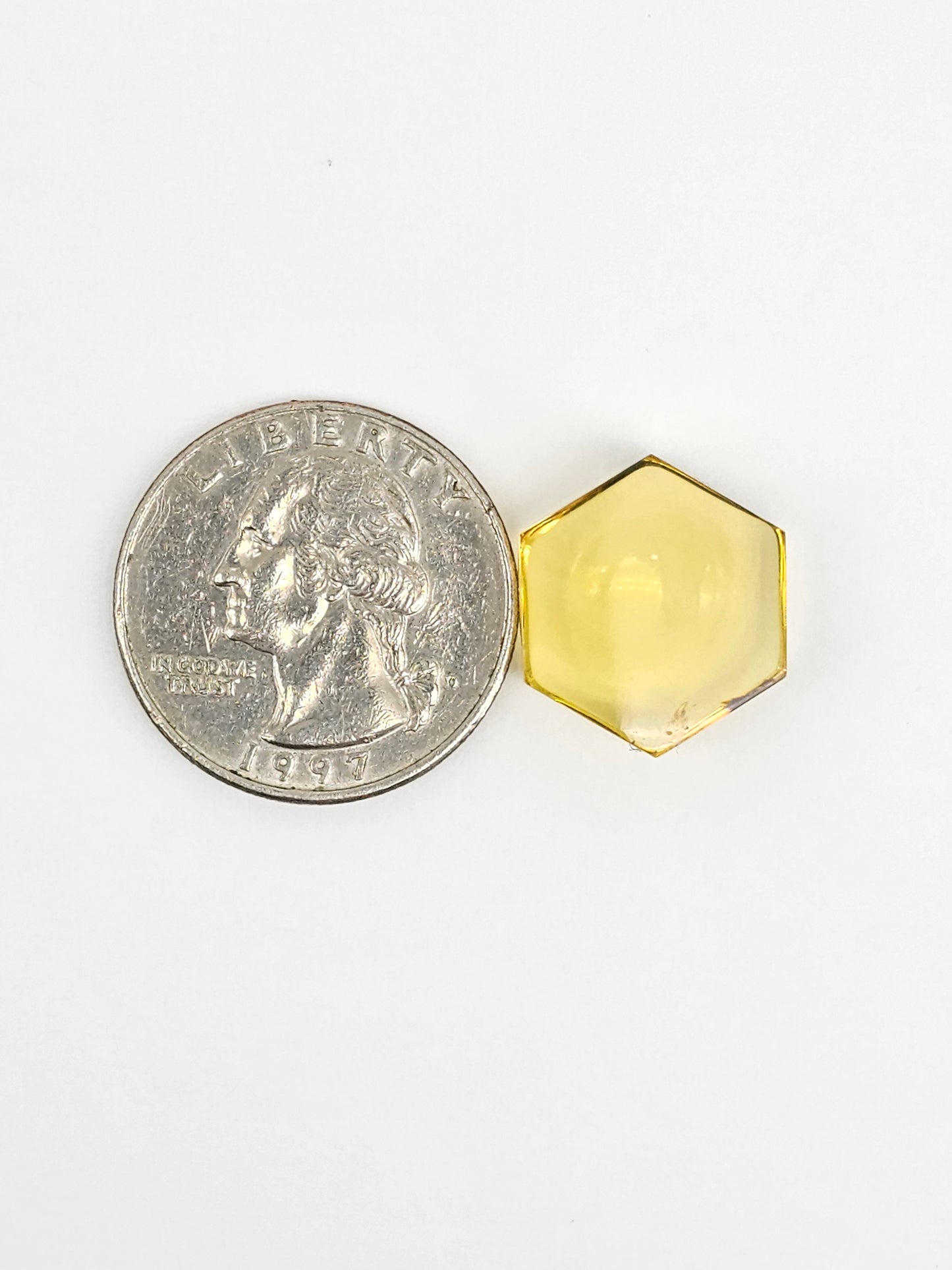 Amber Hexagon Cabochon
