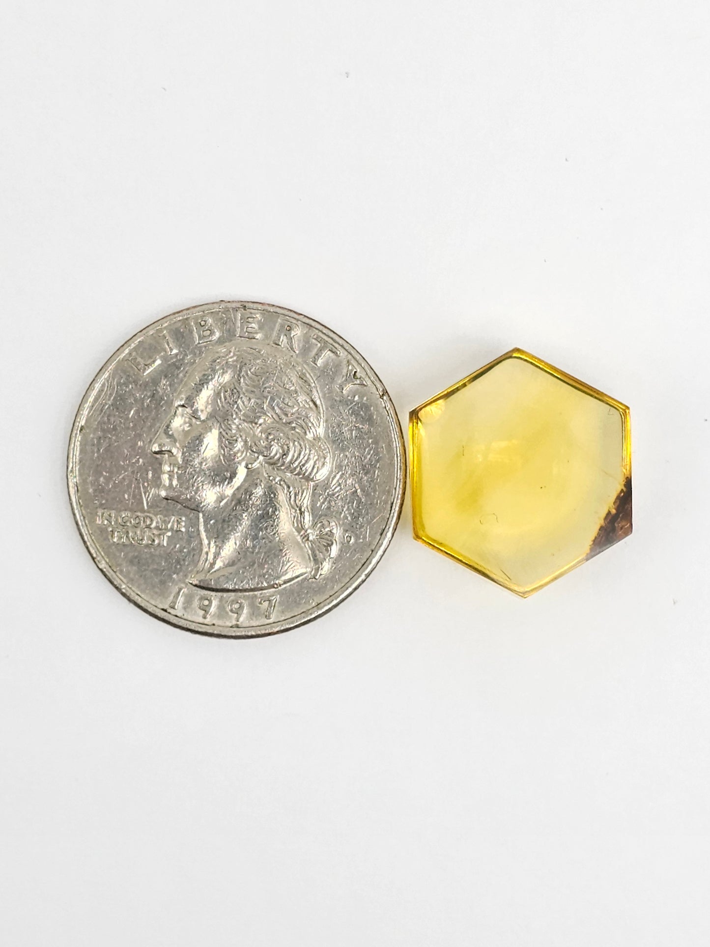 Amber Hexagon Cabochon