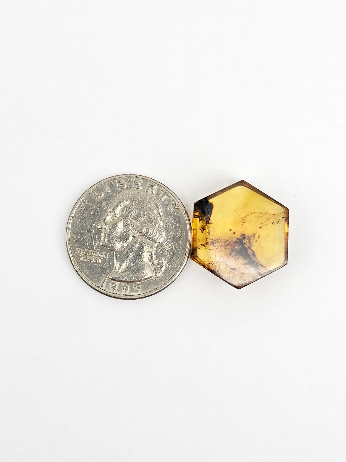 Amber Hexagon Cabochon
