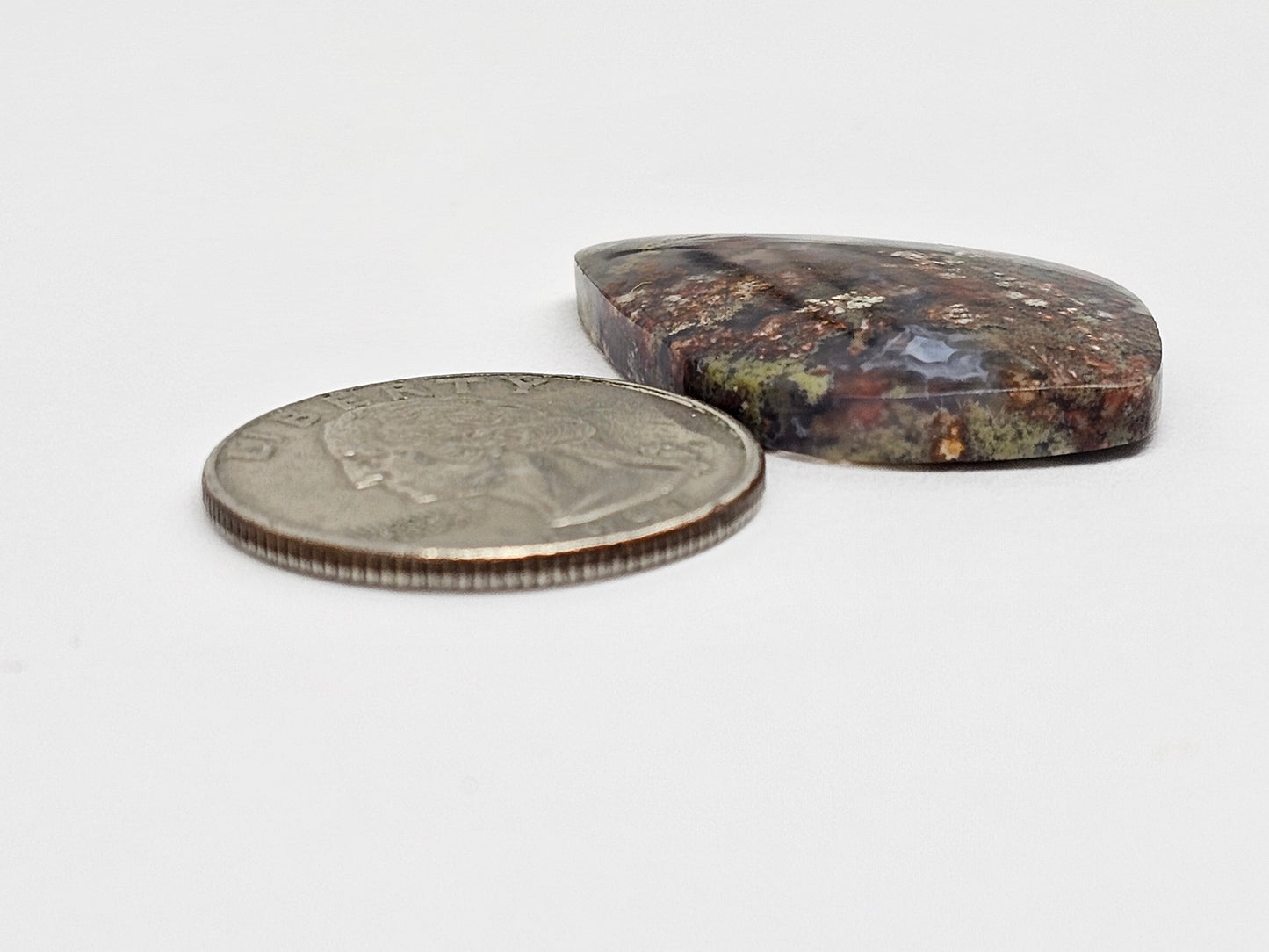 Moss agate cabochon
