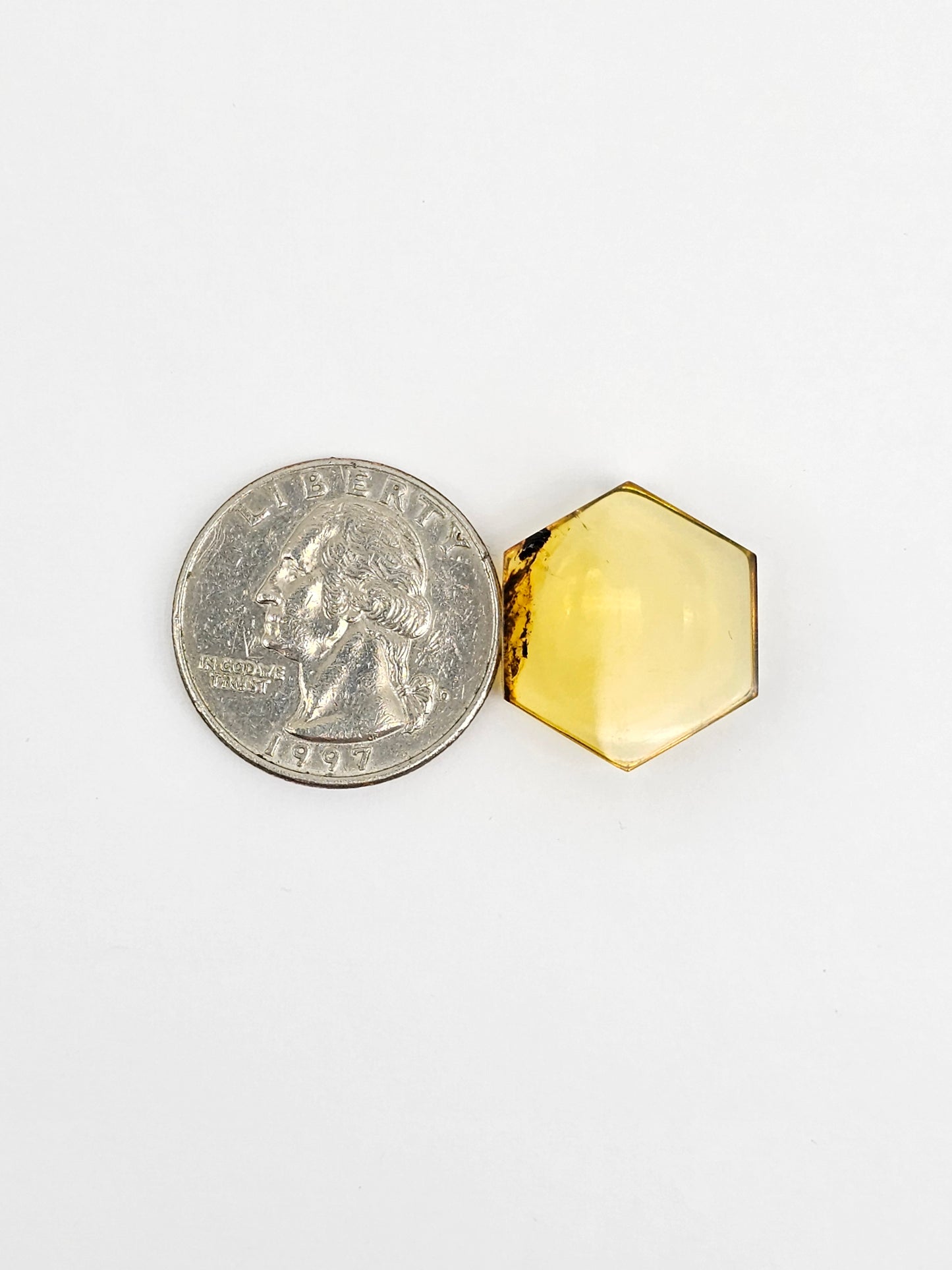 Amber Hexagon Cabochon