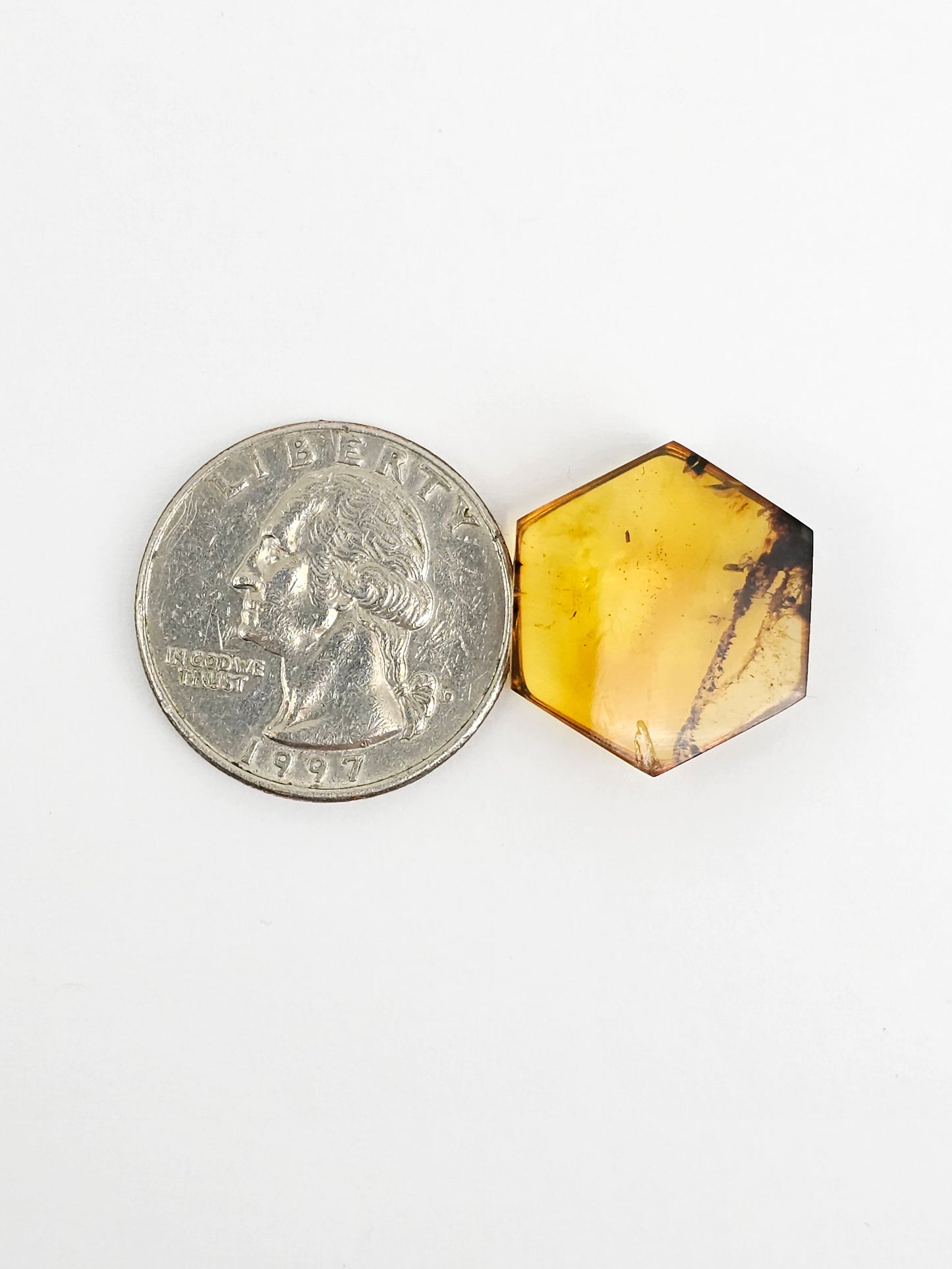 Amber Hexagon Cabochon