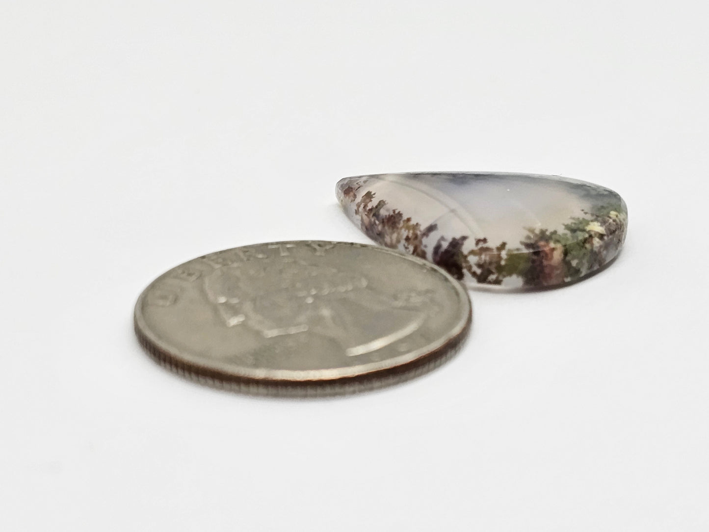 Moss agate cabochon