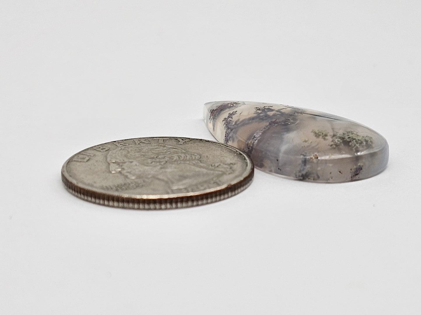 Moss agate cabochon