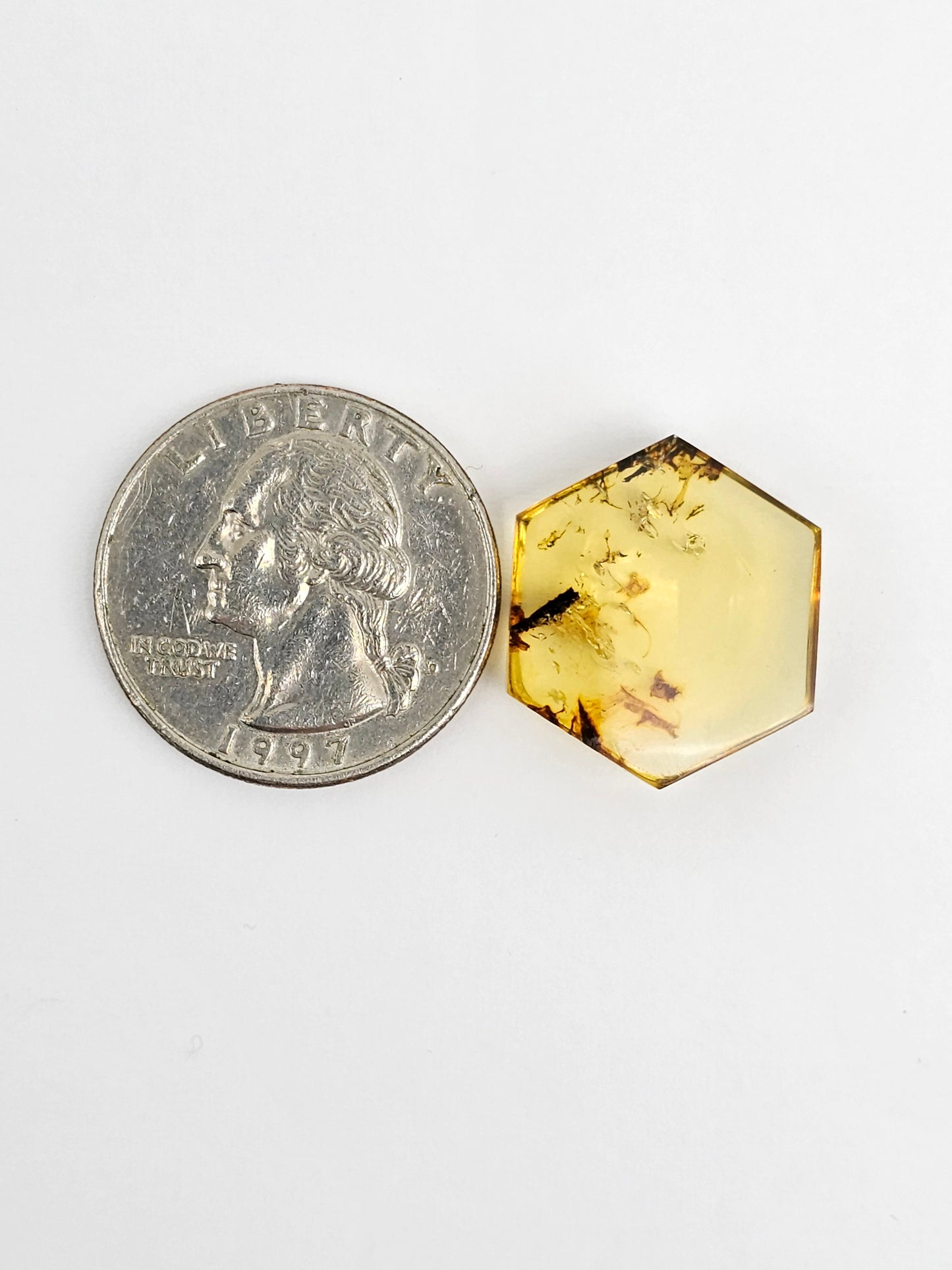 Amber Hexagon Cabochon