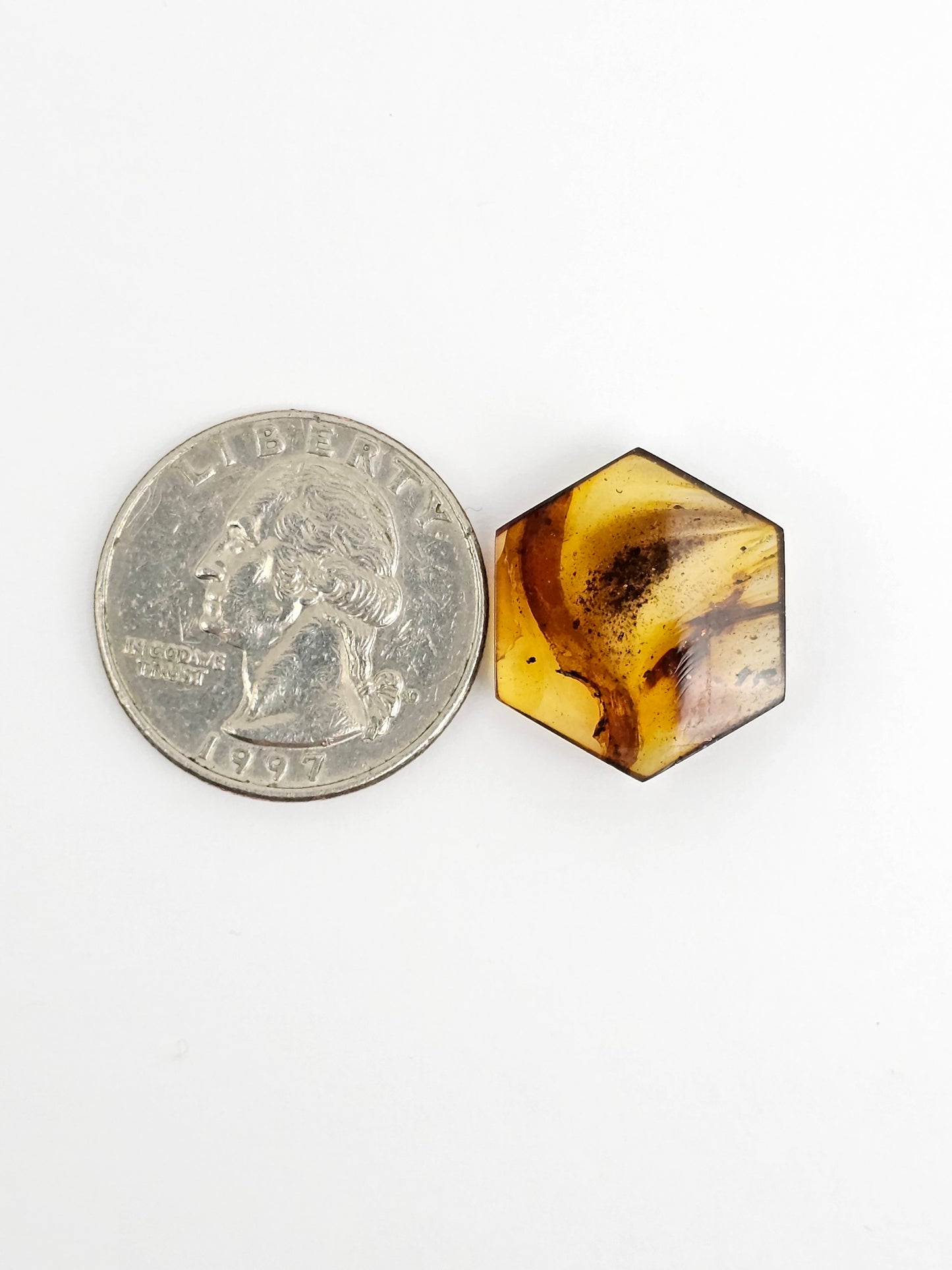 Amber Hexagon Cabochon