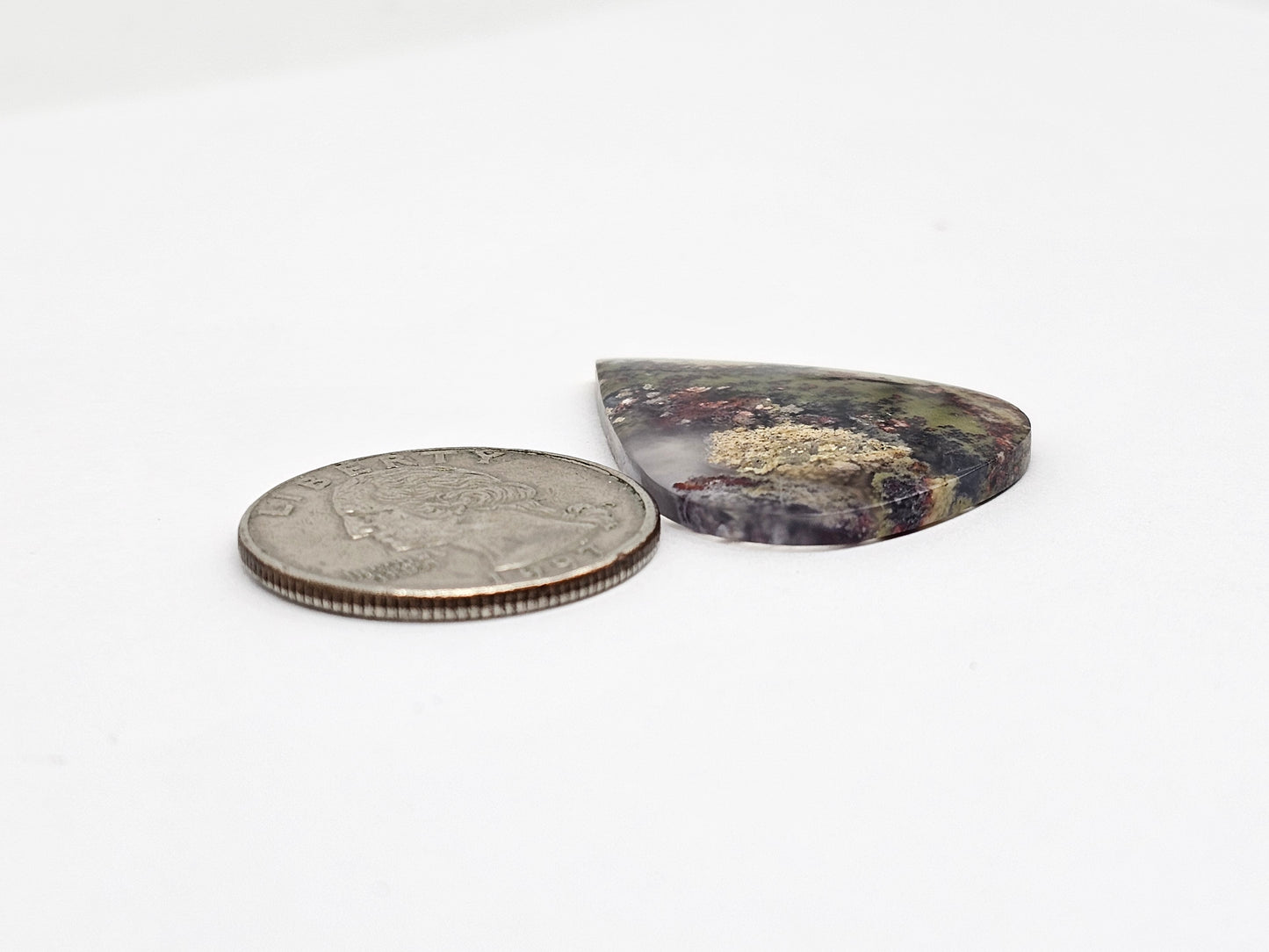 Moss agate cabochon